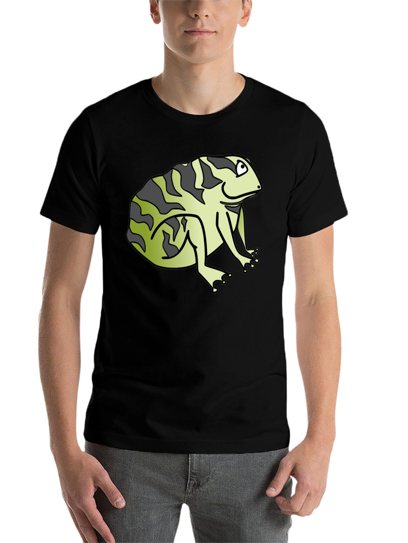Black Funny Frog Graphic Black T-Shirt view 7
