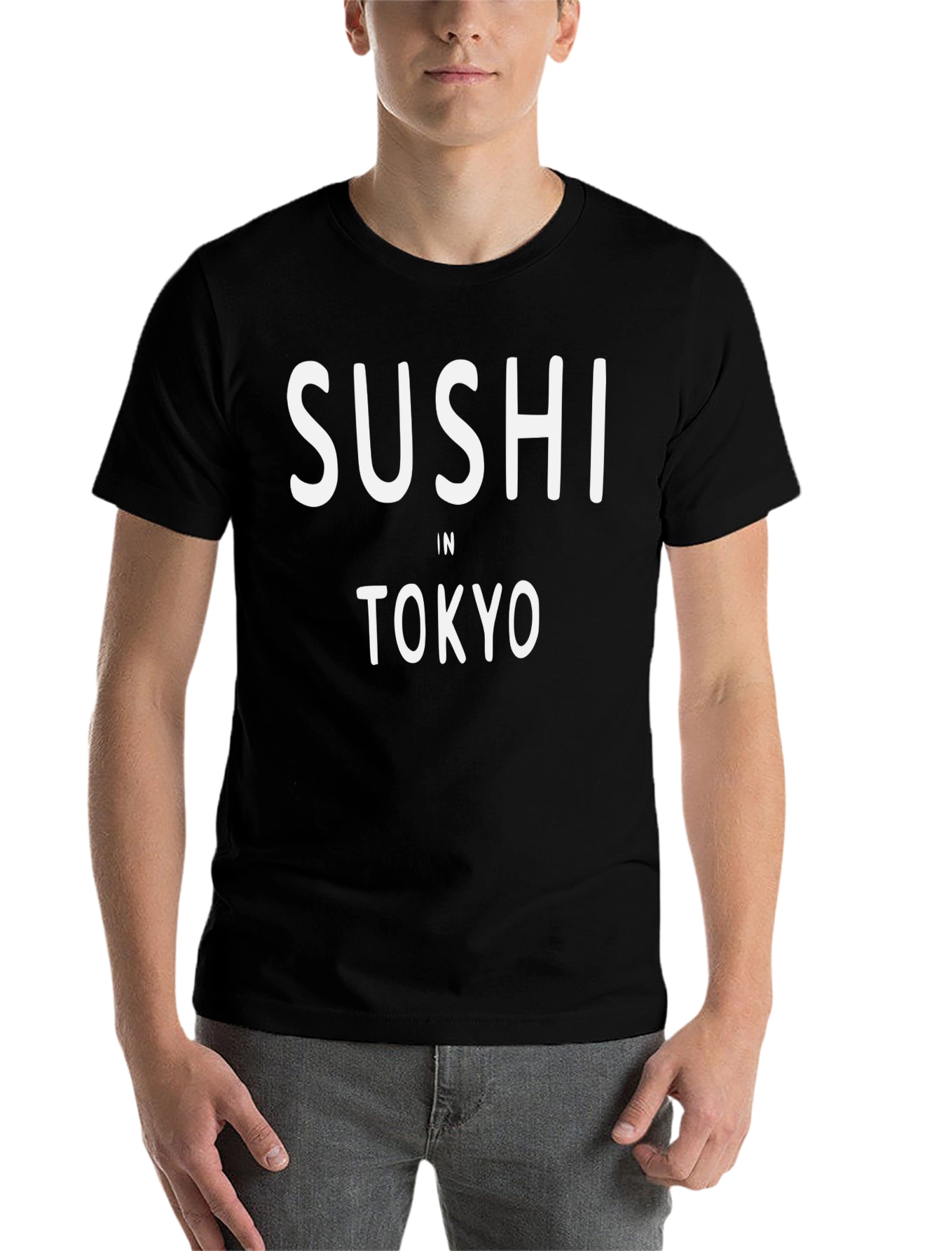 Black Sushi In Tokyo Graphic Tee - Unisex Cotton T-Shirt view 7