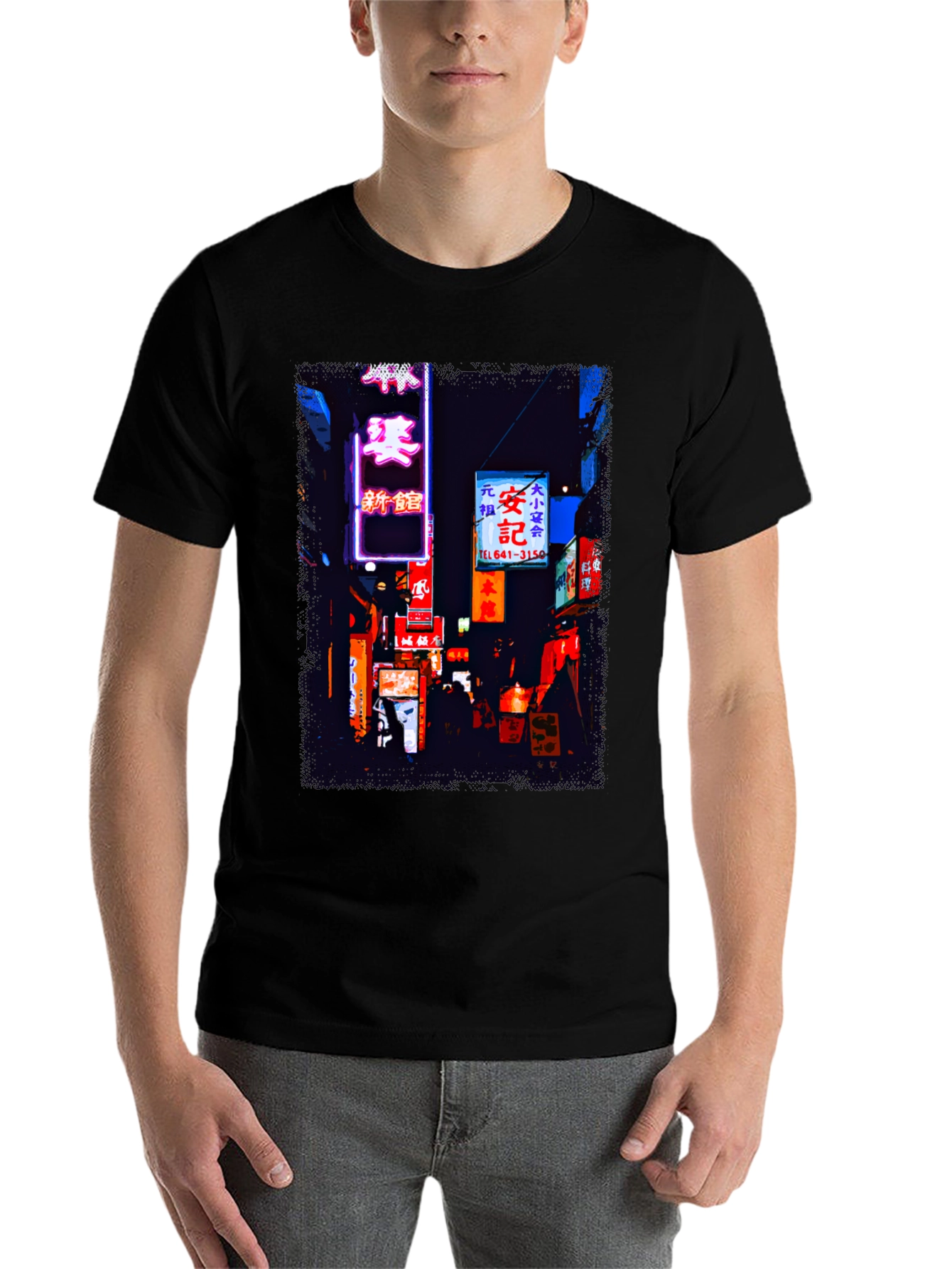 Black Neon City Streetwear Tee - Tokyo Vibes view 7
