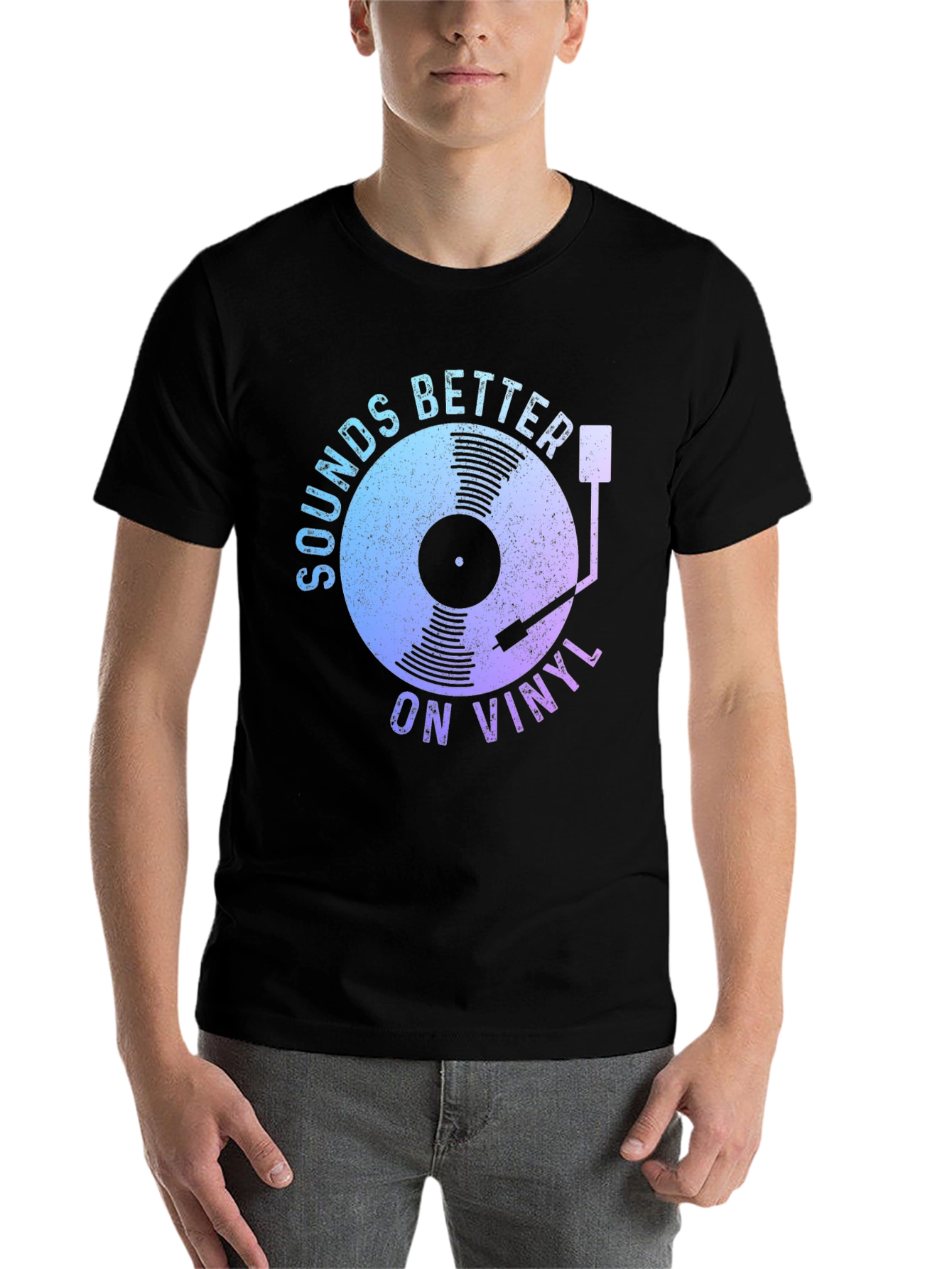 Black Sounds Better on Vinyl Graphic Tee view 7