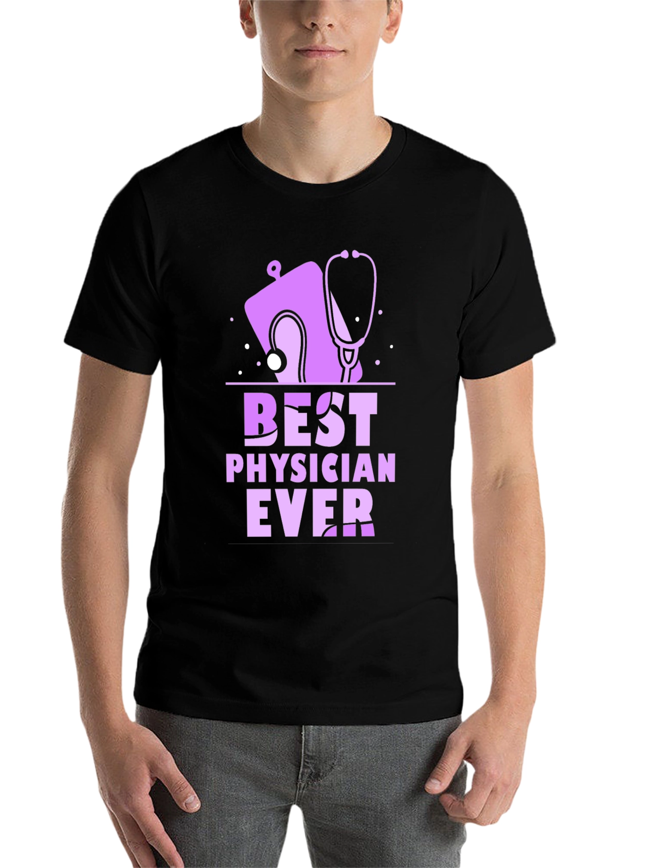 Black Best Physician Ever T-Shirt - Medical Doctor Appreciation Gift view 7