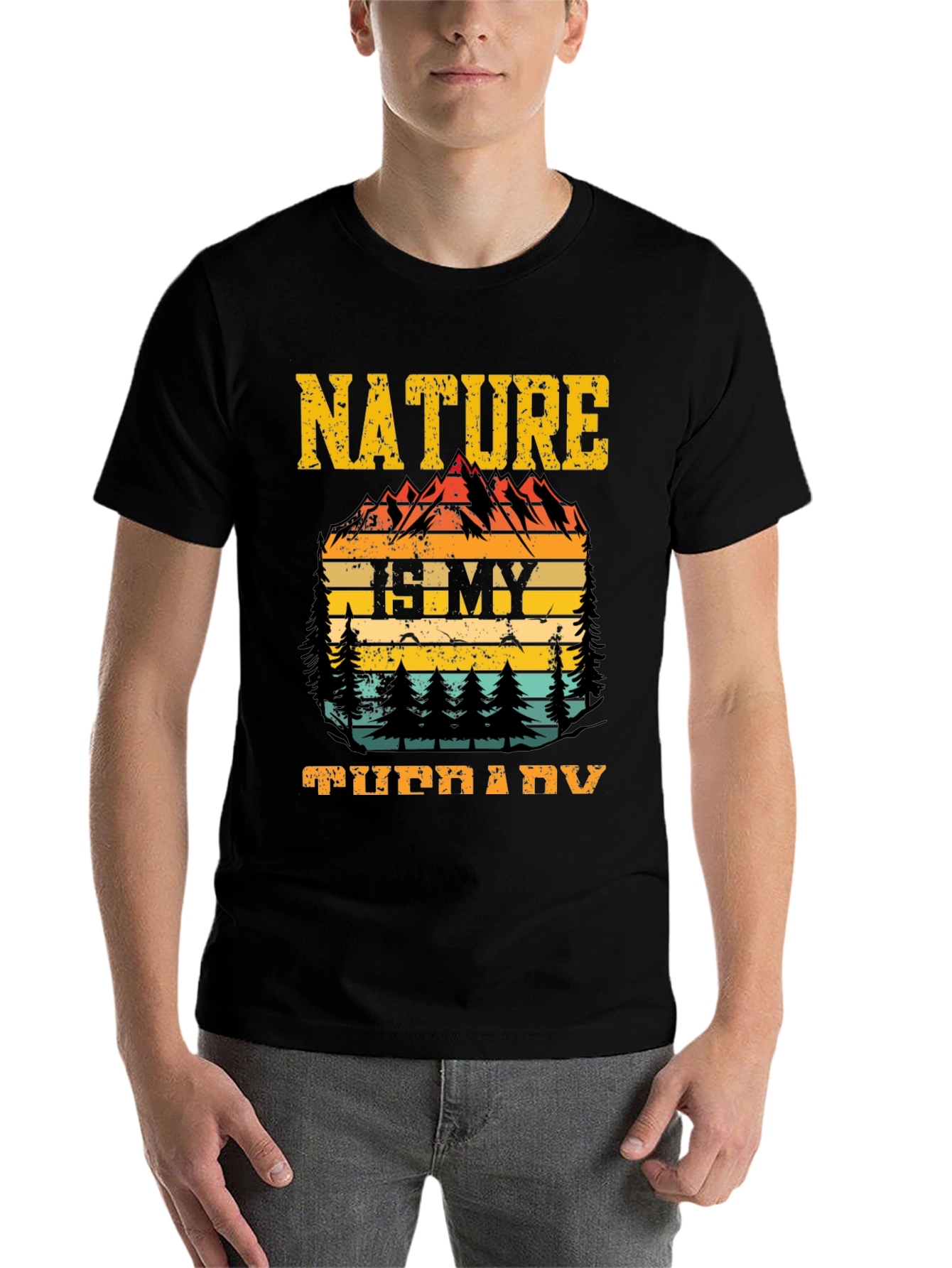 Black Nature Is My Therapy Graphic Tee view 7