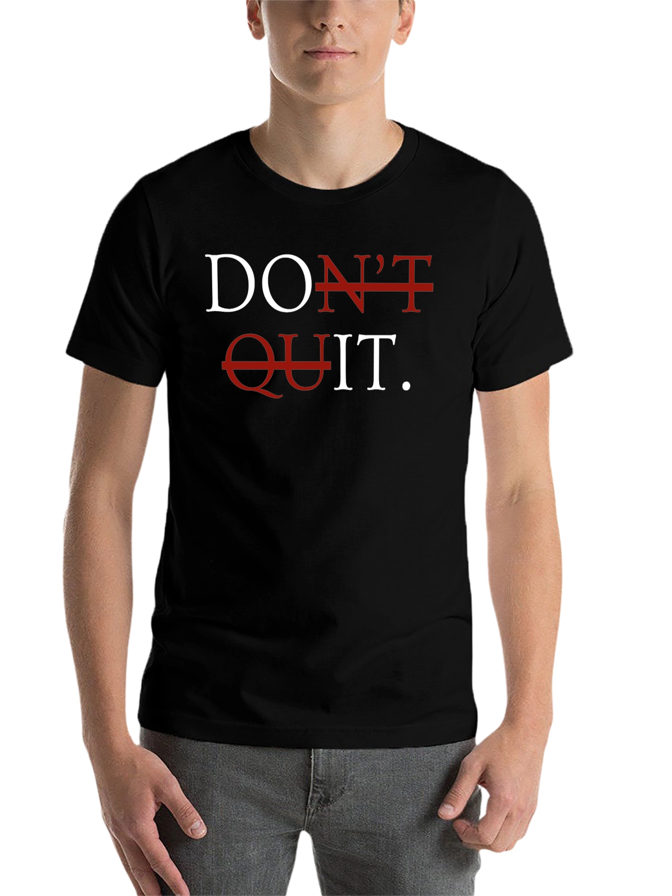 Black Don't Quit Motivational Graphic T-Shirt view 7