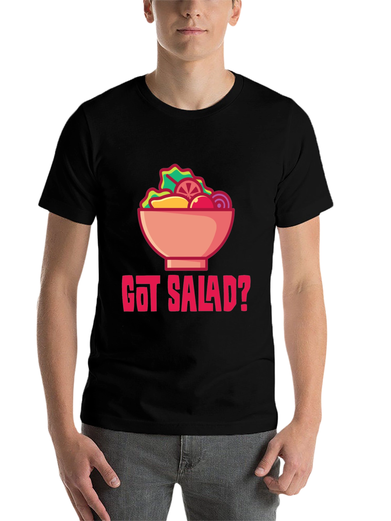 Black Got Salad? Graphic Tee - Black Cotton Blend view 7