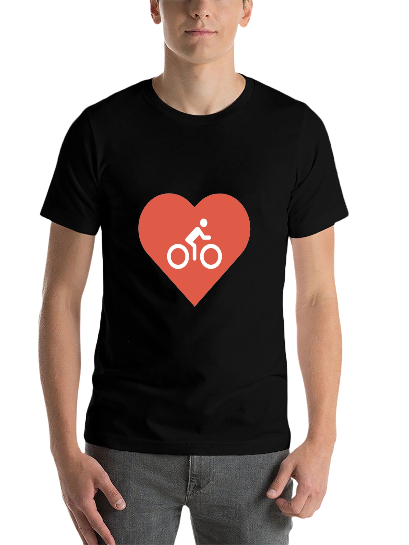Black I Love Cycling T-Shirt - Black, Heart Design view 7