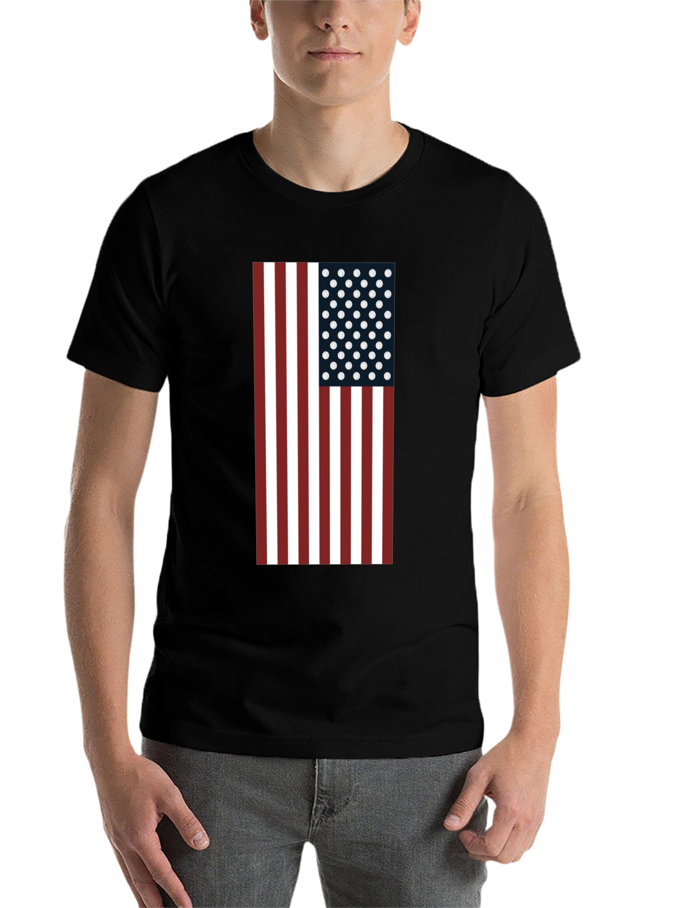 Black American Flag Graphic Tee - Patriotic Style view 7
