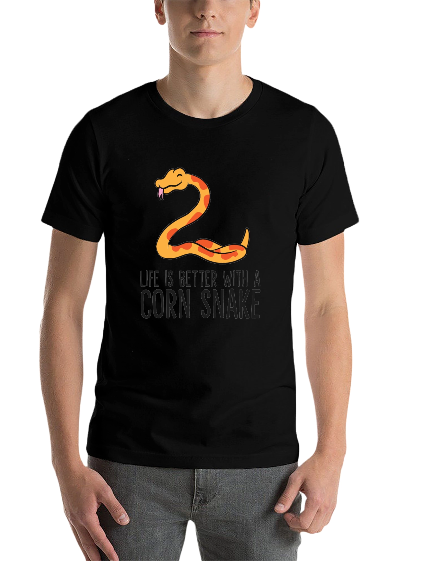 Black Corn Snake T-Shirt - Life is Better view 7