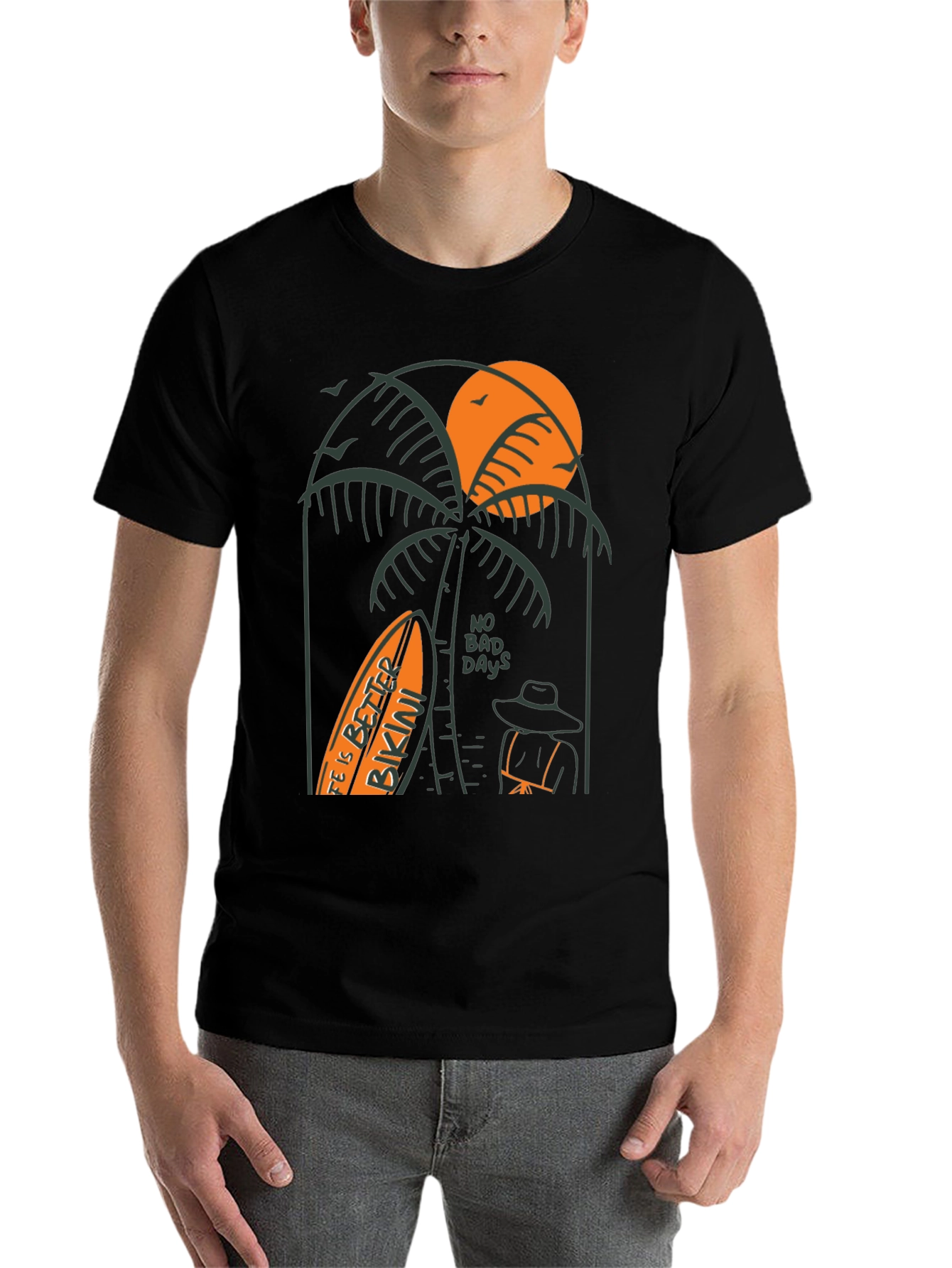 Black Beach Vibes Graphic Tee - Life is Better in a Bikini T-Shirt view 7