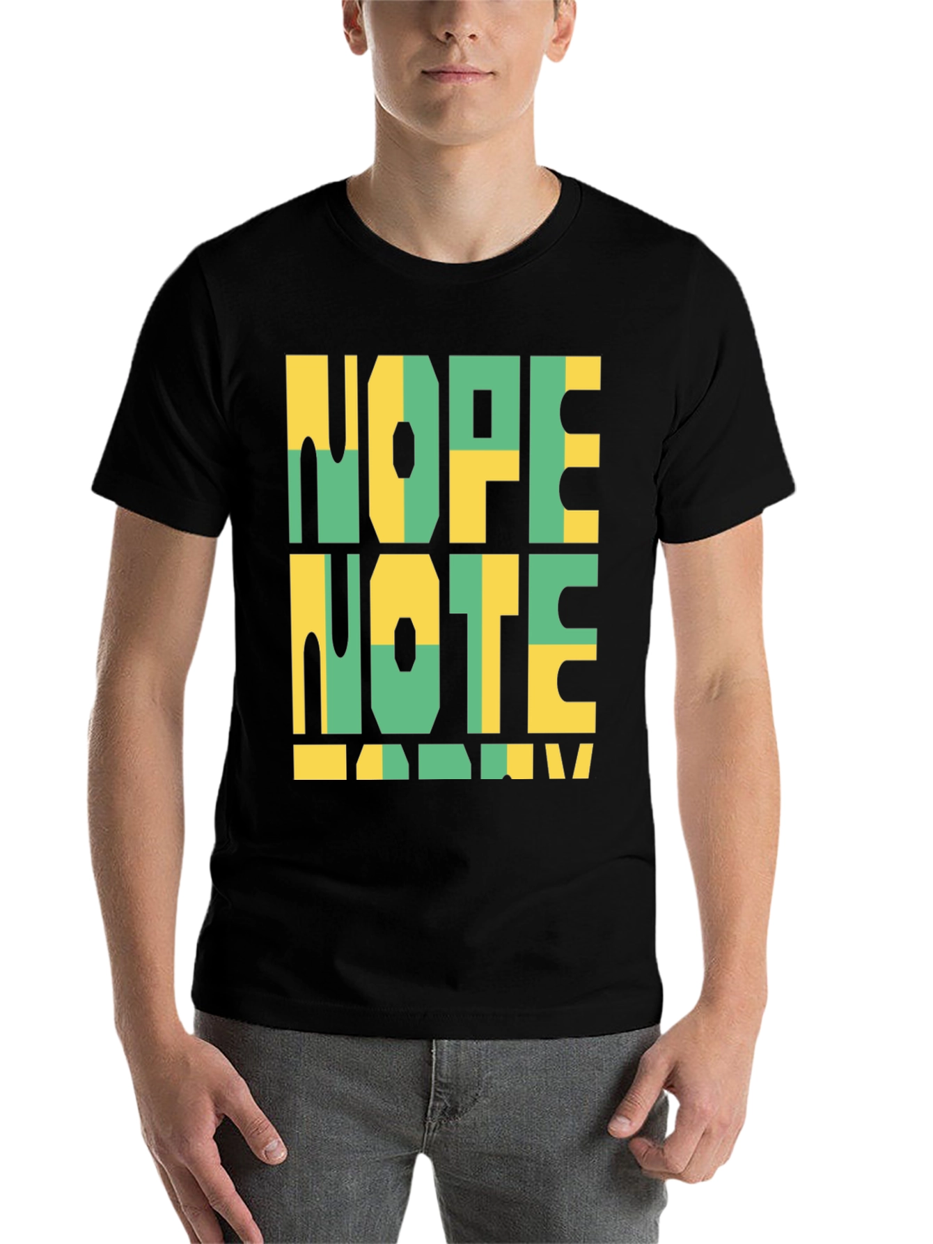 Black Nope Note Today Graphic Tee view 7