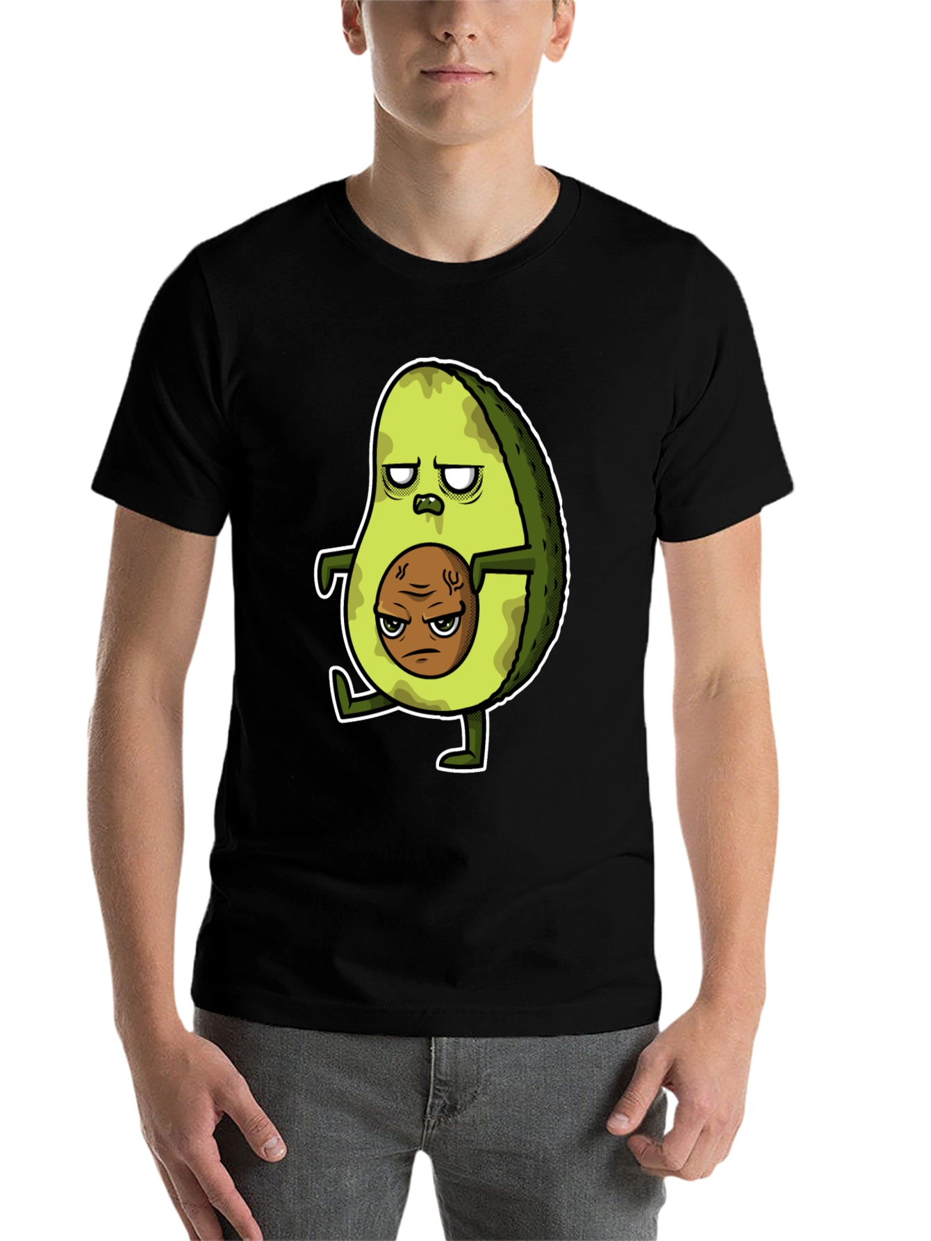 Black Funny Avocado Graphic T-Shirt view 7