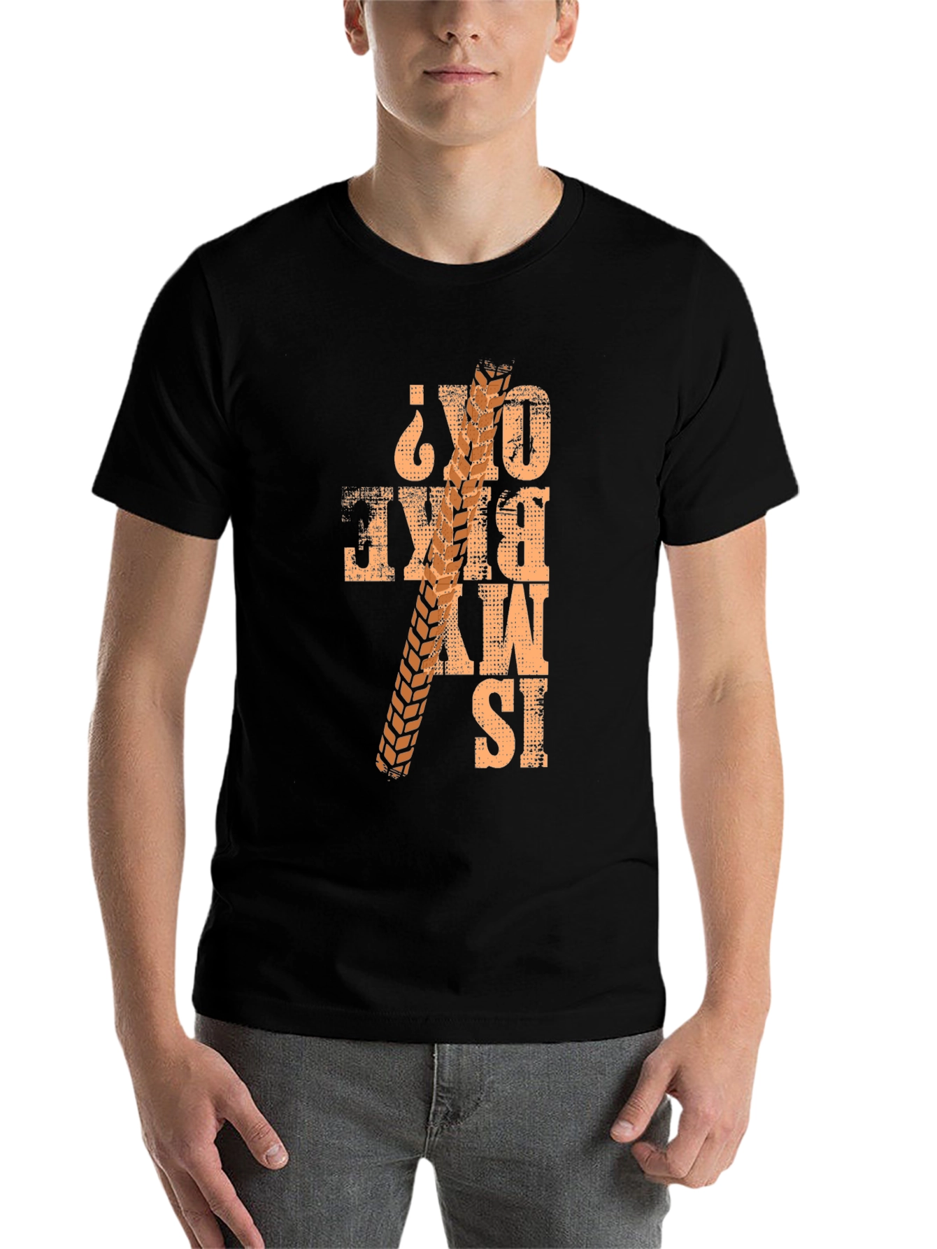 Black Is My Bike OK? T-Shirt - Mountain Biker Tee view 7