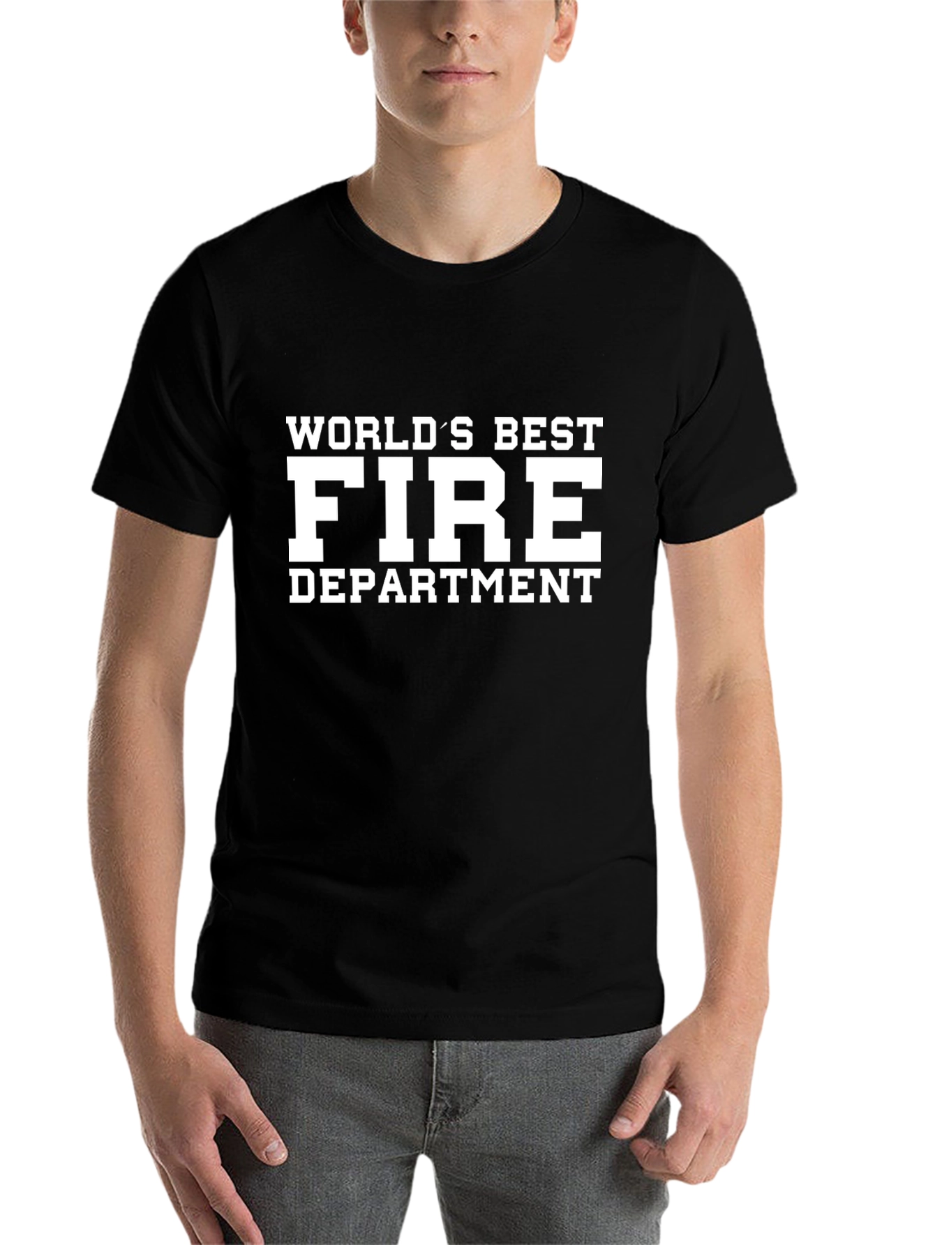 Black World's Best Fire Department T-Shirt - Black view 7