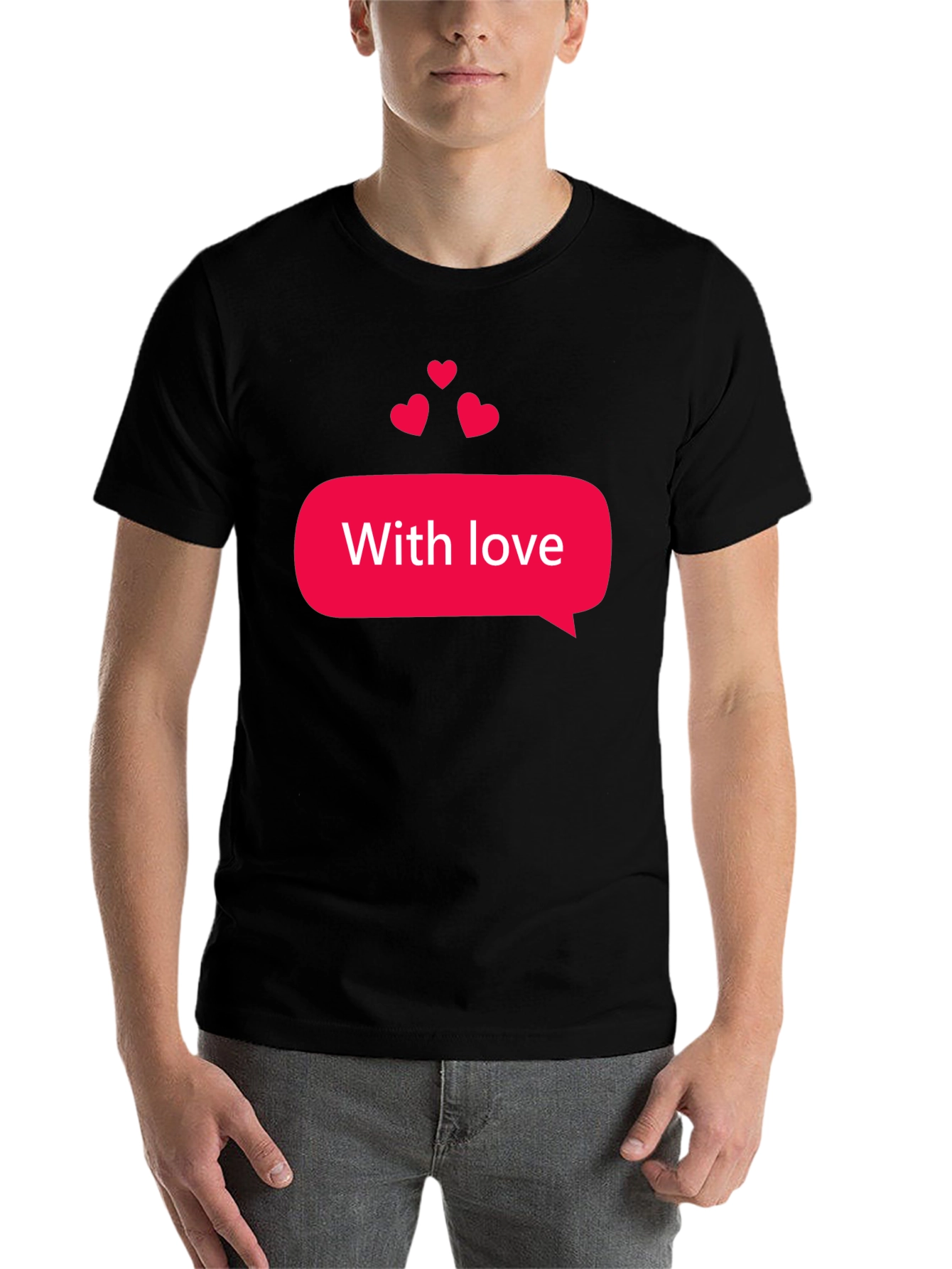 Black With Love Graphic Tee - Stylish Black T-Shirt view 7