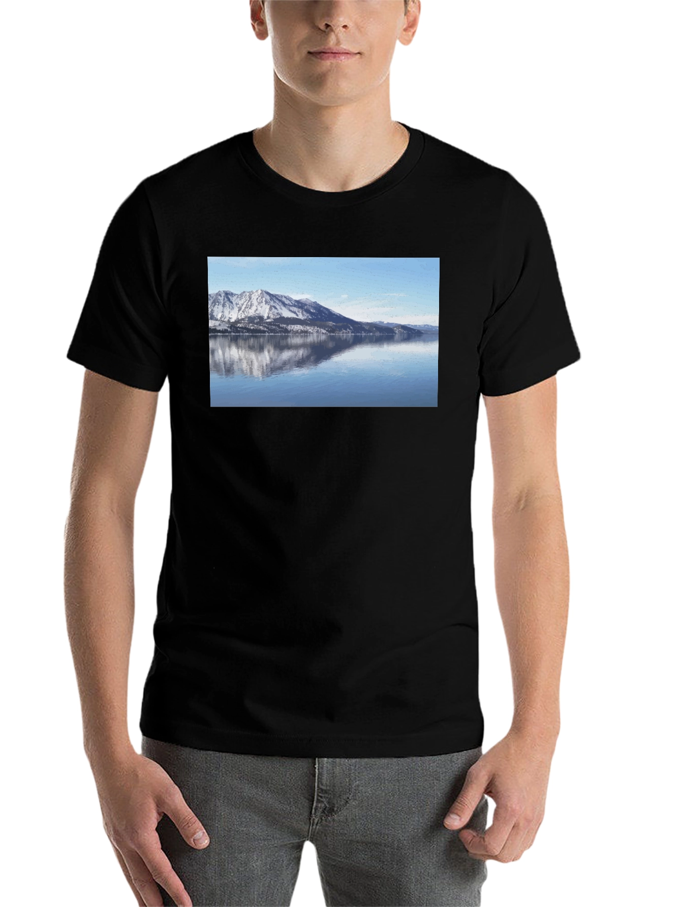 Black Mountain Lake View Graphic Tee view 7