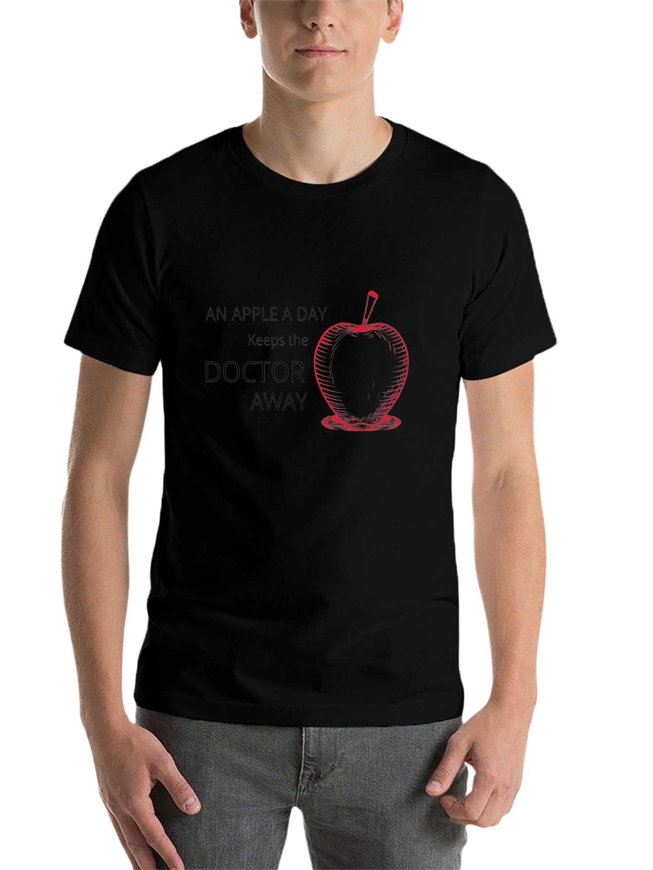 Black An Apple a Day Black T-Shirt view 7