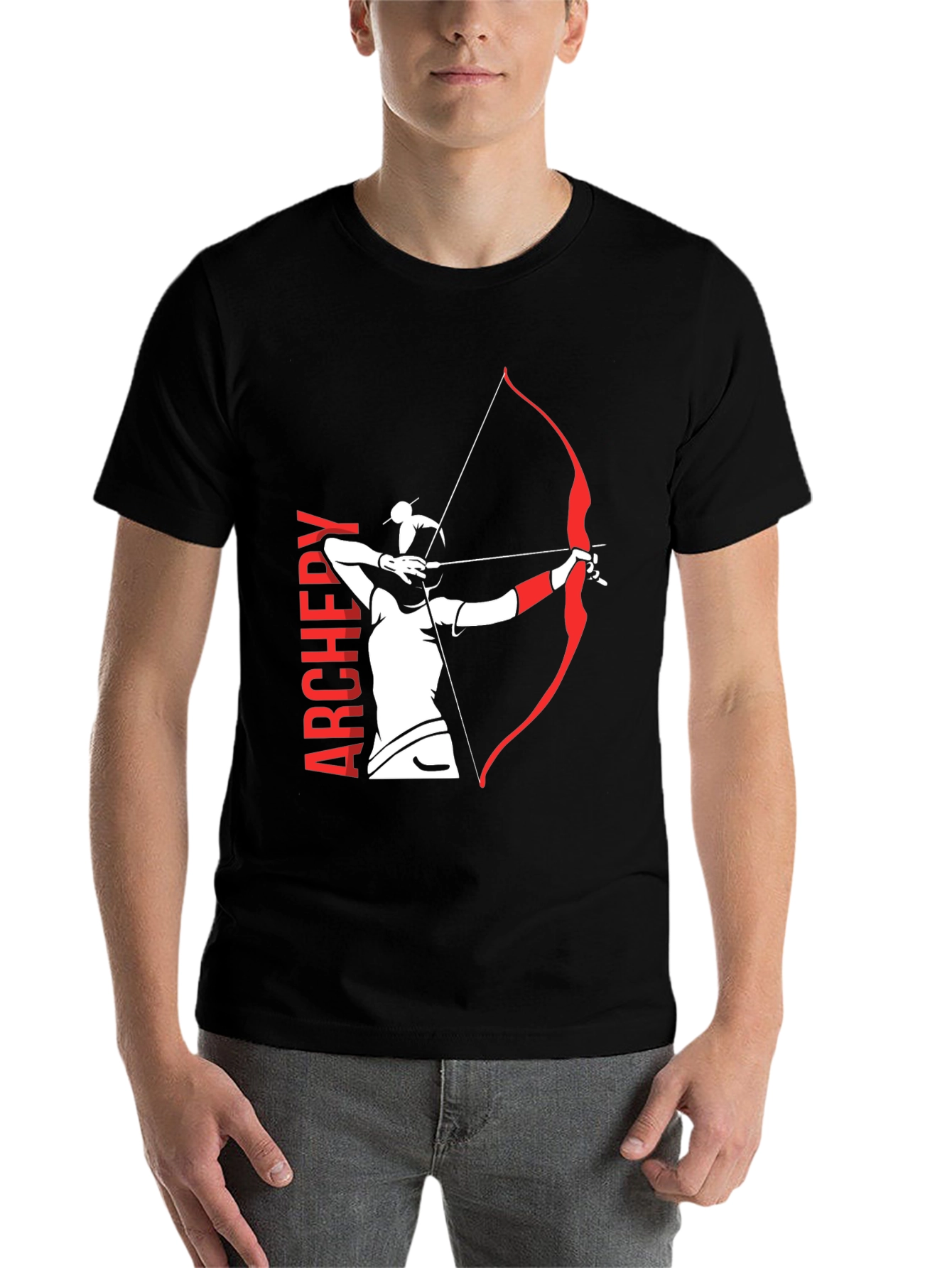 Black Archery Bow T-Shirt - Black Cotton Tee view 7