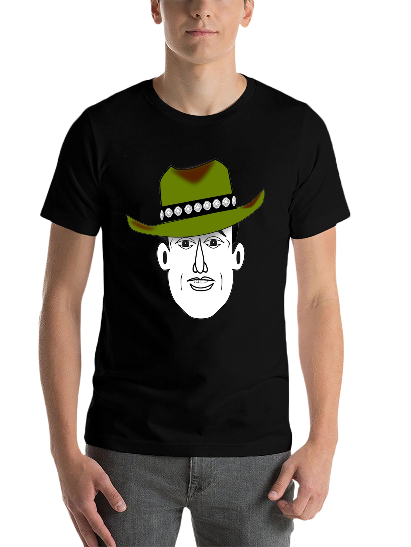 Black Cartoon Cowboy Graphic Tee view 7