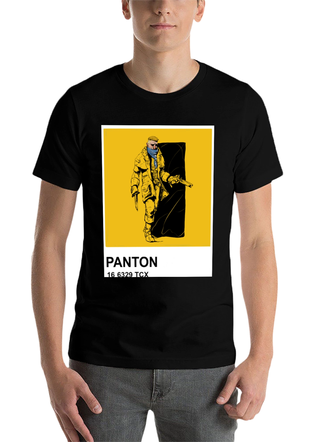 Black Pantone Color Block T-Shirt - Black view 7