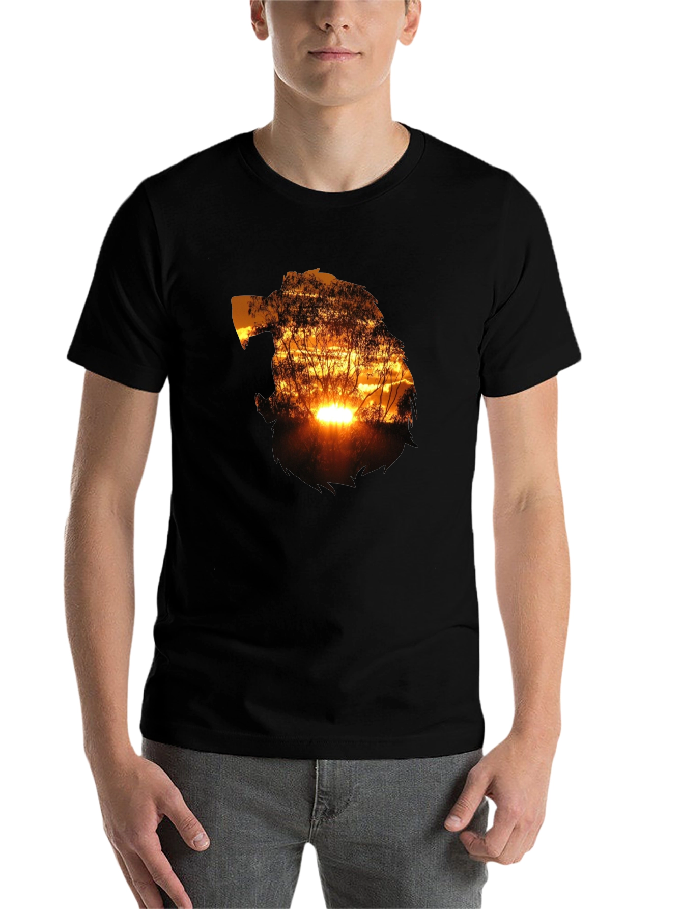 Black Sunset Silhouette Graphic T-Shirt - Black view 7