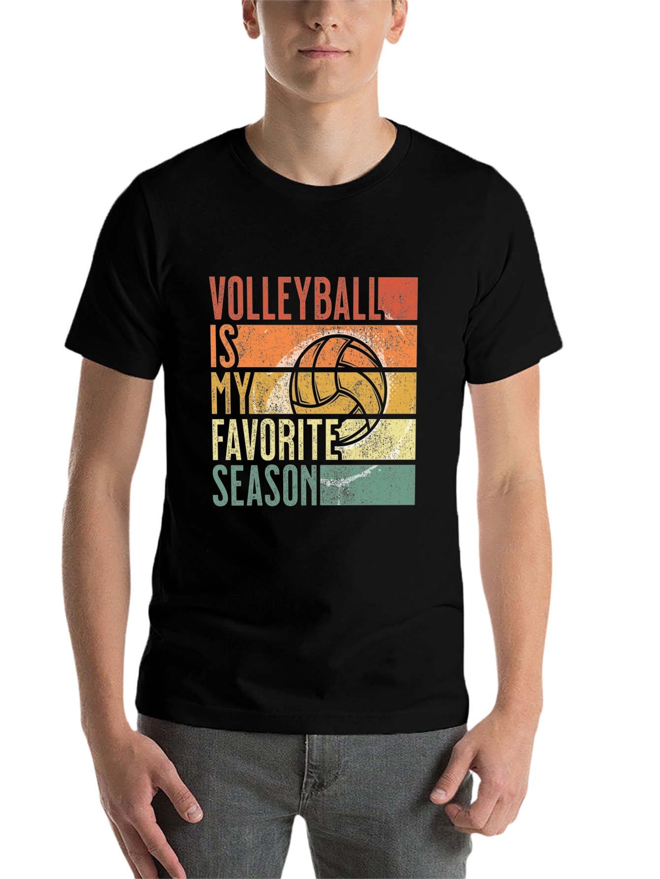 Black Volleyball Is My Favorite Season Graphic Tee view 7