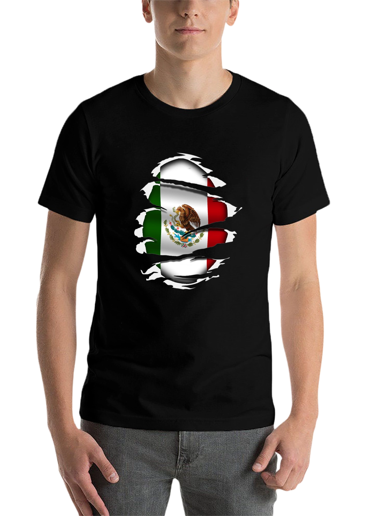 Mexico Flag Ripped Shirt - Stylish Patriotic Tee - 7