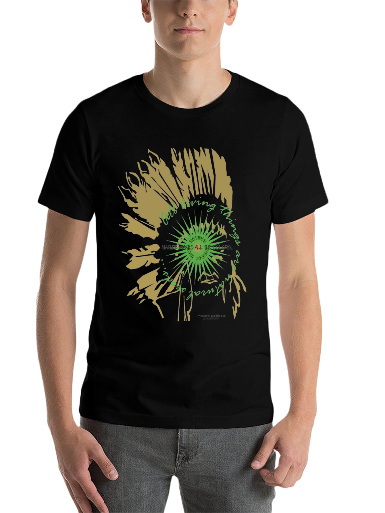 Black Nature Vibes T-Shirt - Organic Graphic Tee view 7