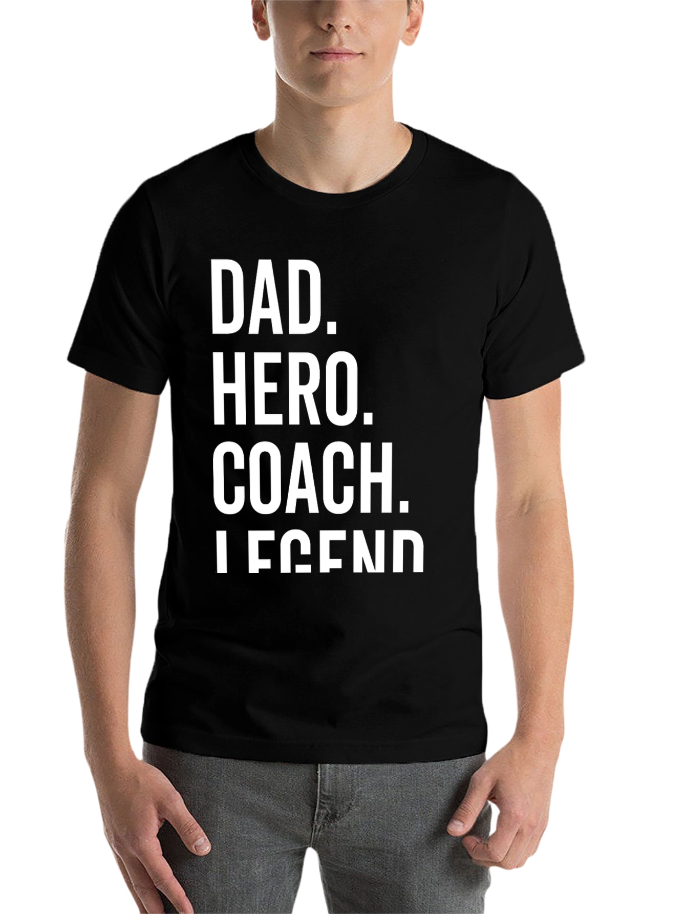 Black Dad Hero Coach Legend Black T-Shirt view 7