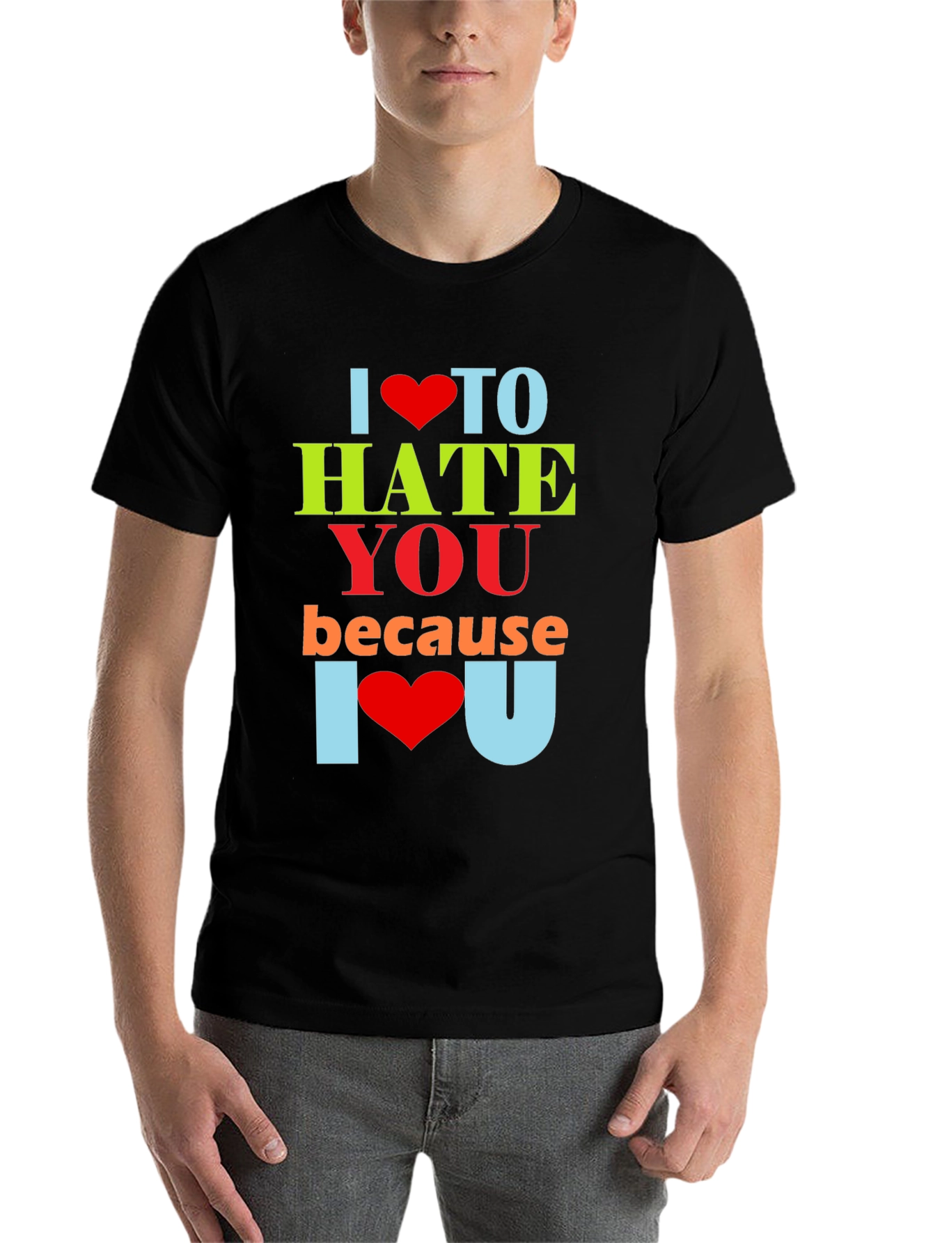 Black I Heart To Hate You Graphic Tee view 7