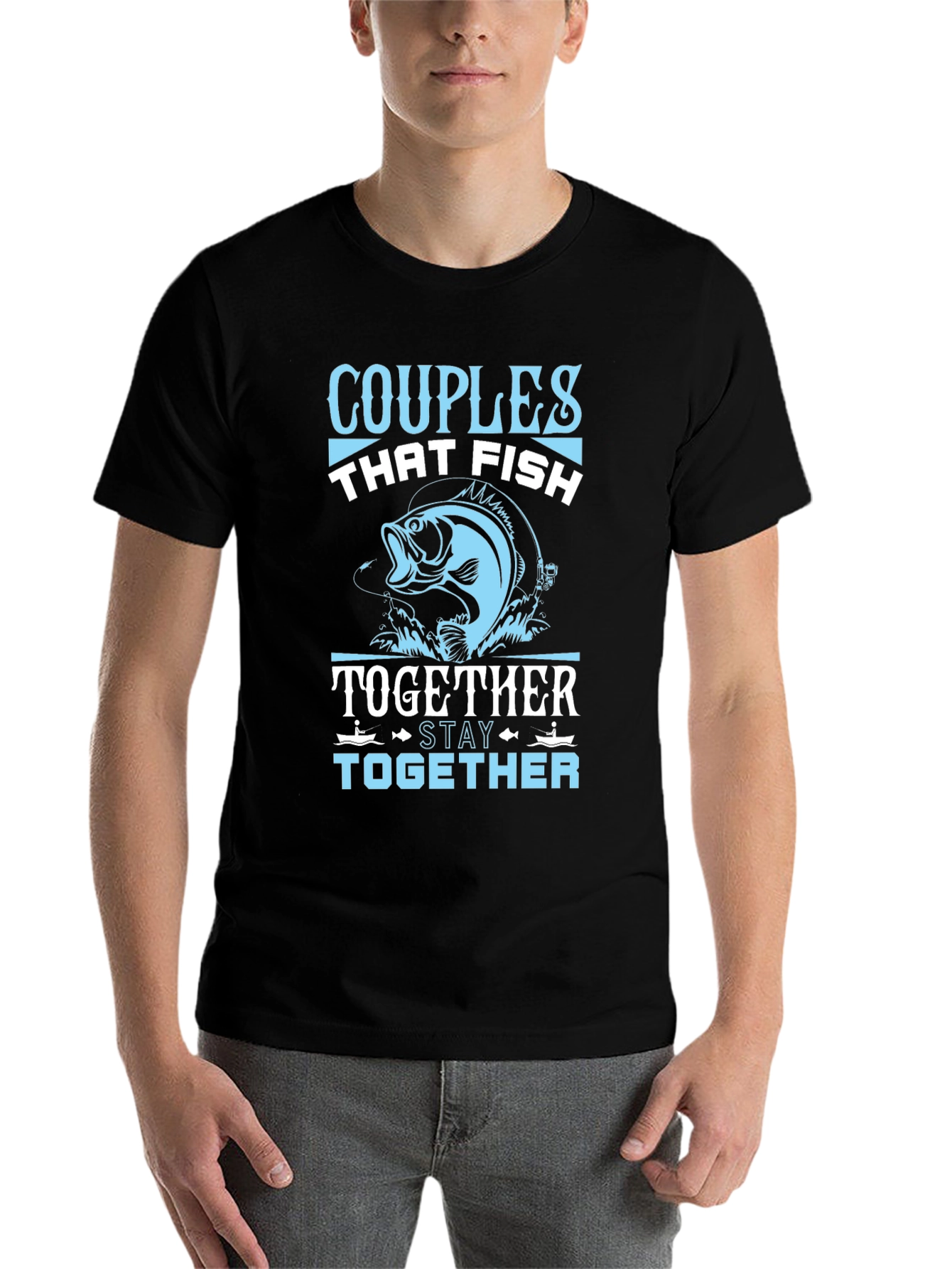 Black Couples Who Fish Together Stay Together T-Shirt view 7