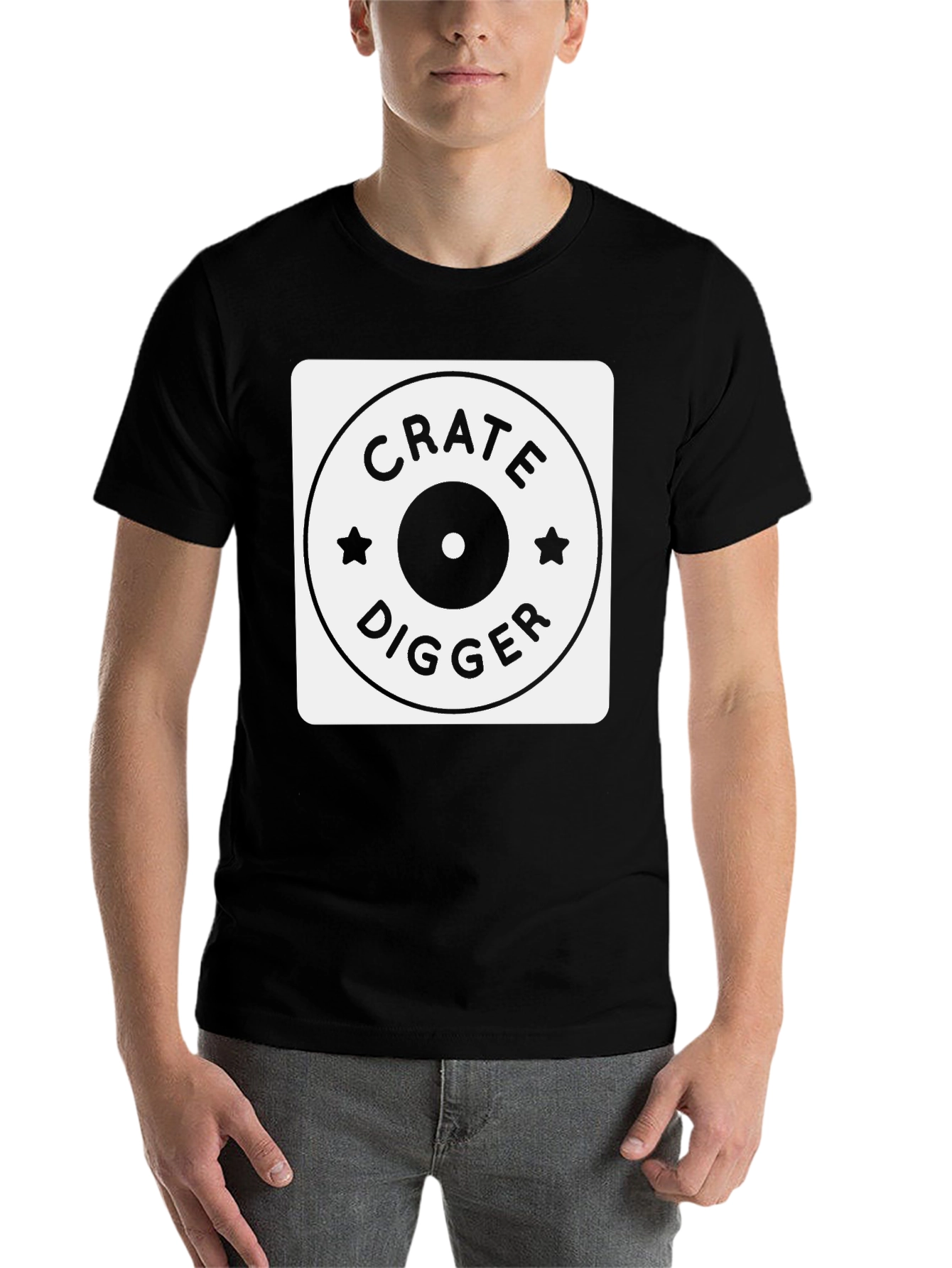Black Crate Digger T-Shirt - DJ Record Collector Apparel view 7
