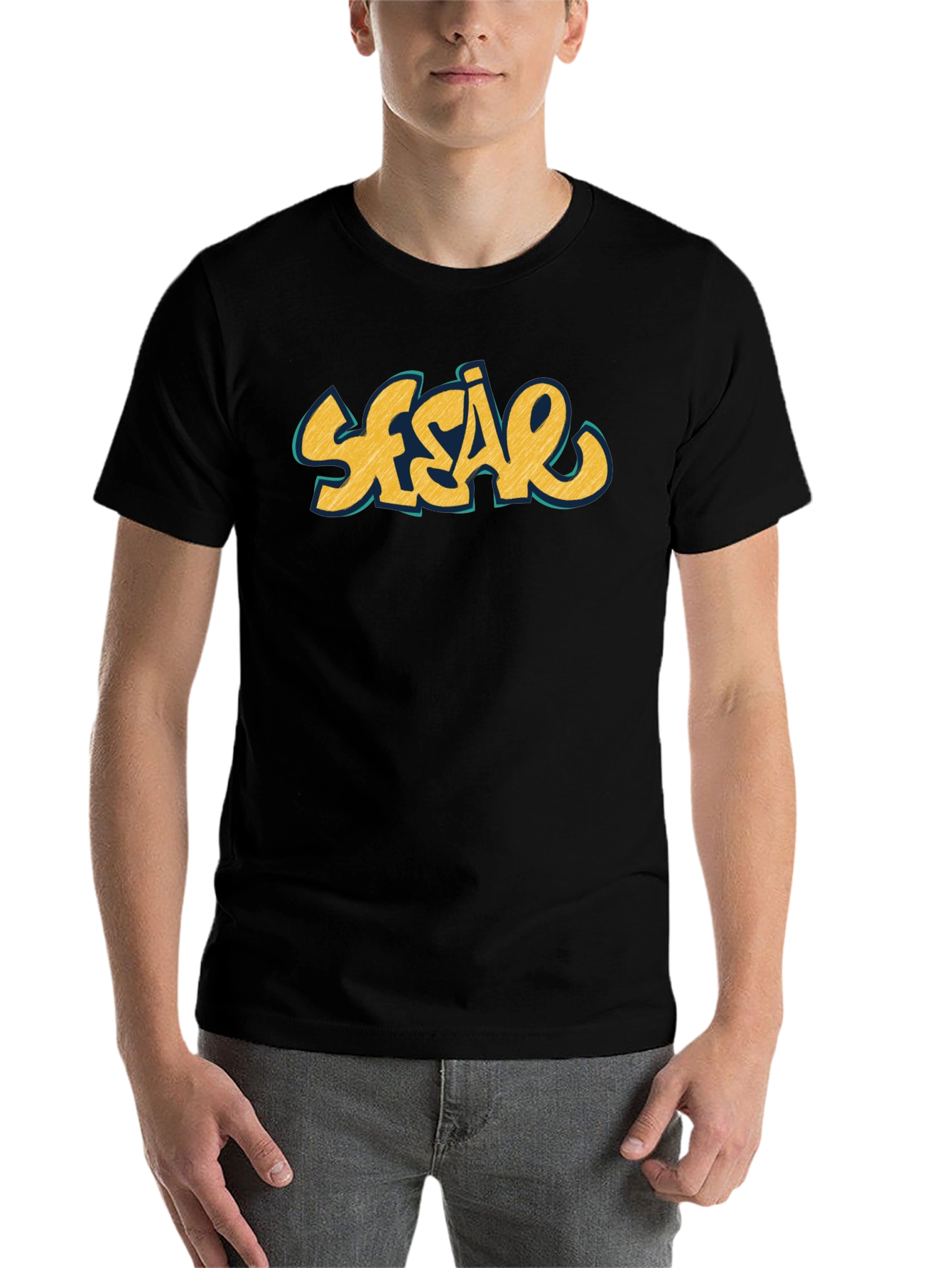 Black Sesão Black Graphic Tee - Casual Streetwear Style view 7