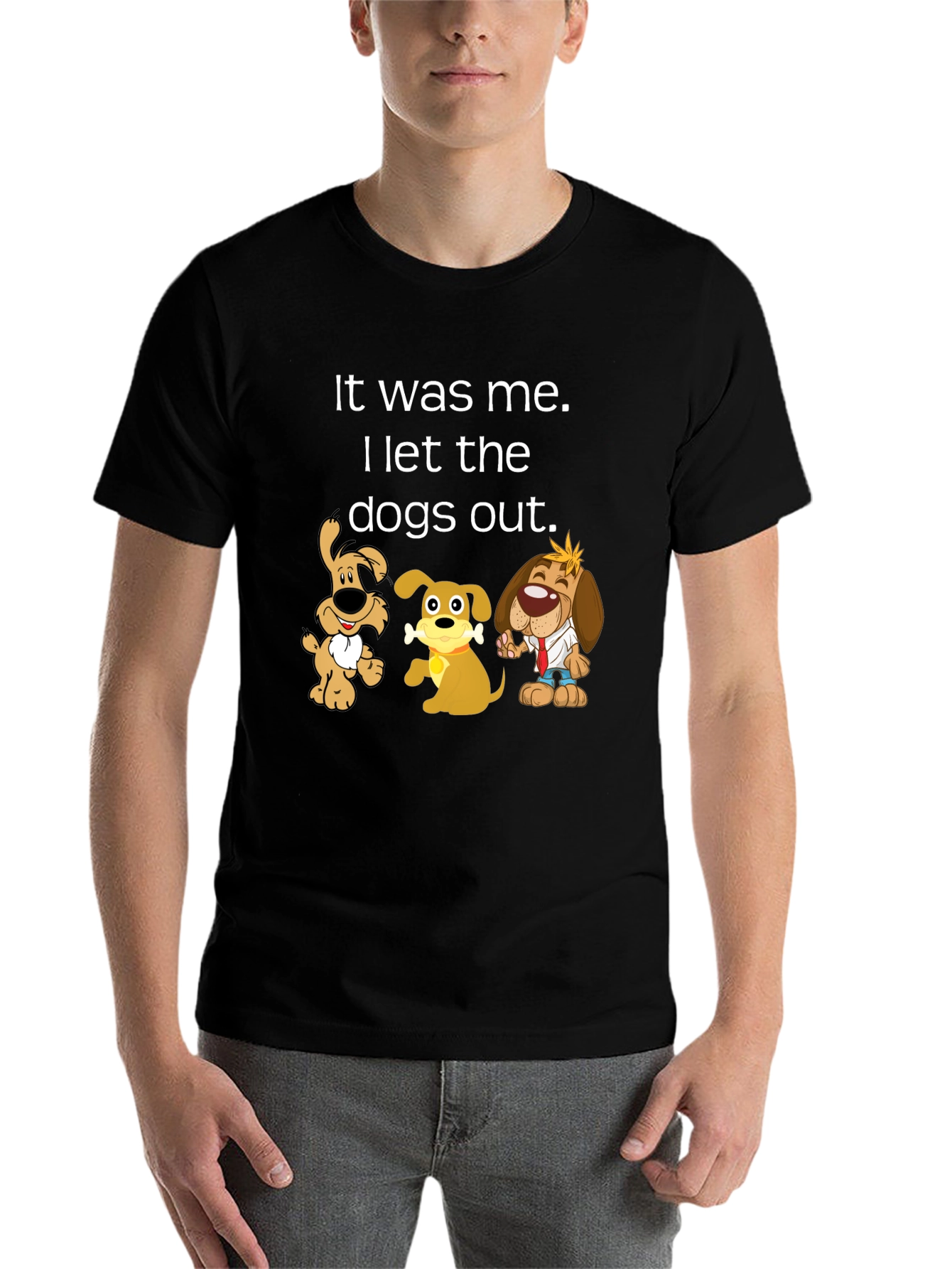 Black It Was Me I Let the Dogs Out T-Shirt view 7