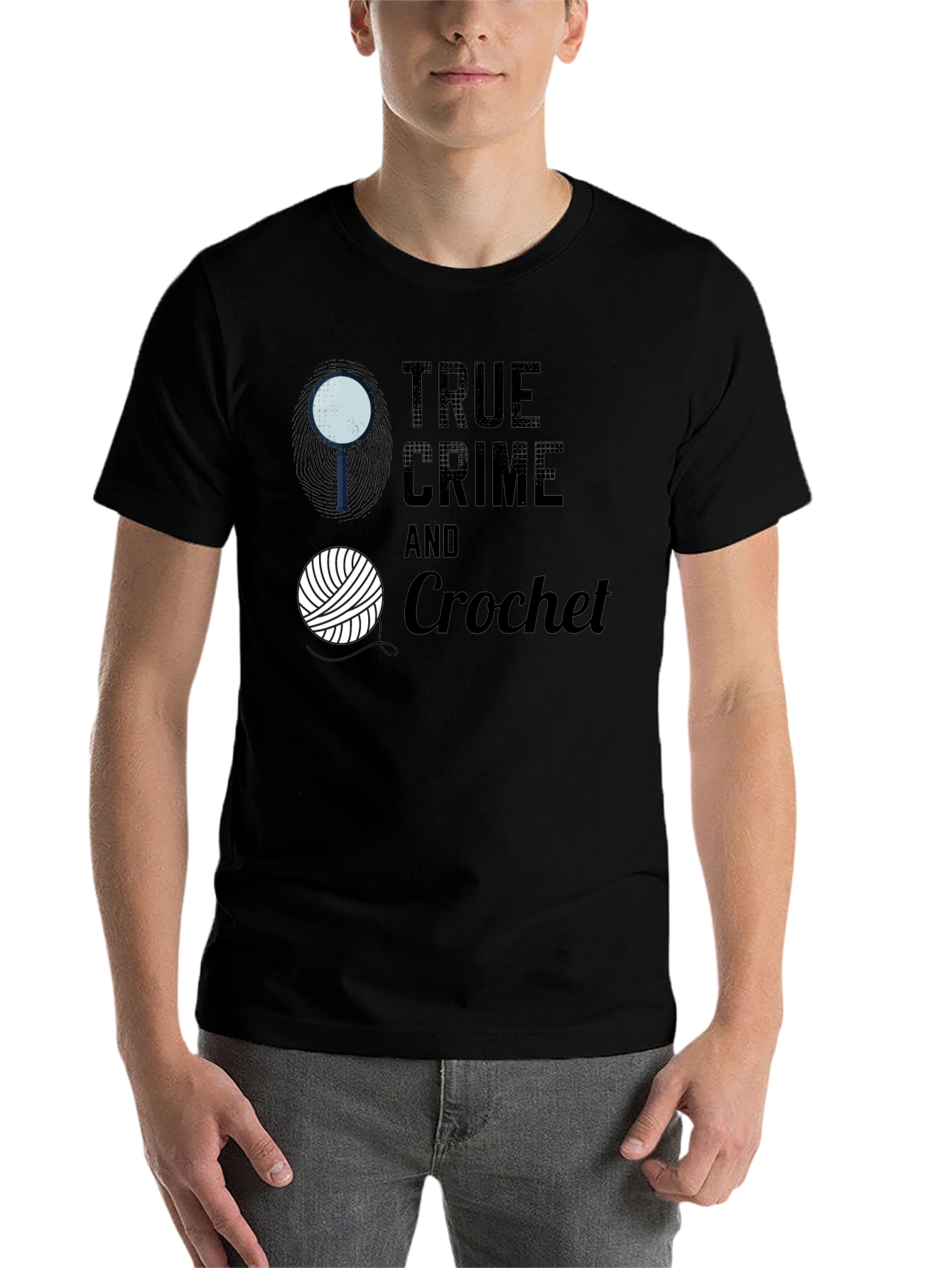 Black True Crime & Crochet Graphic Tee view 7