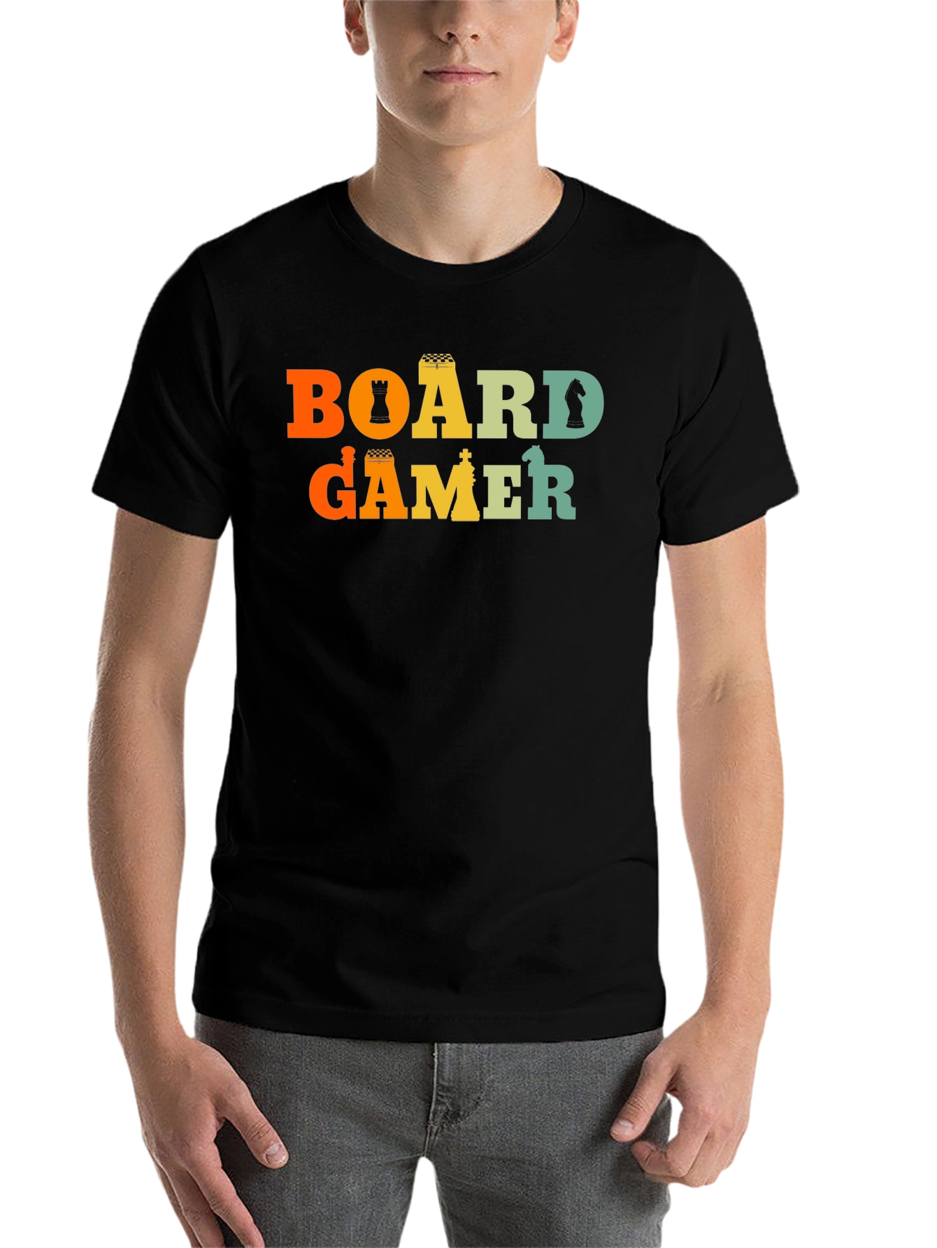 Black Board Gamer T-Shirt - Chess Piece Design view 7