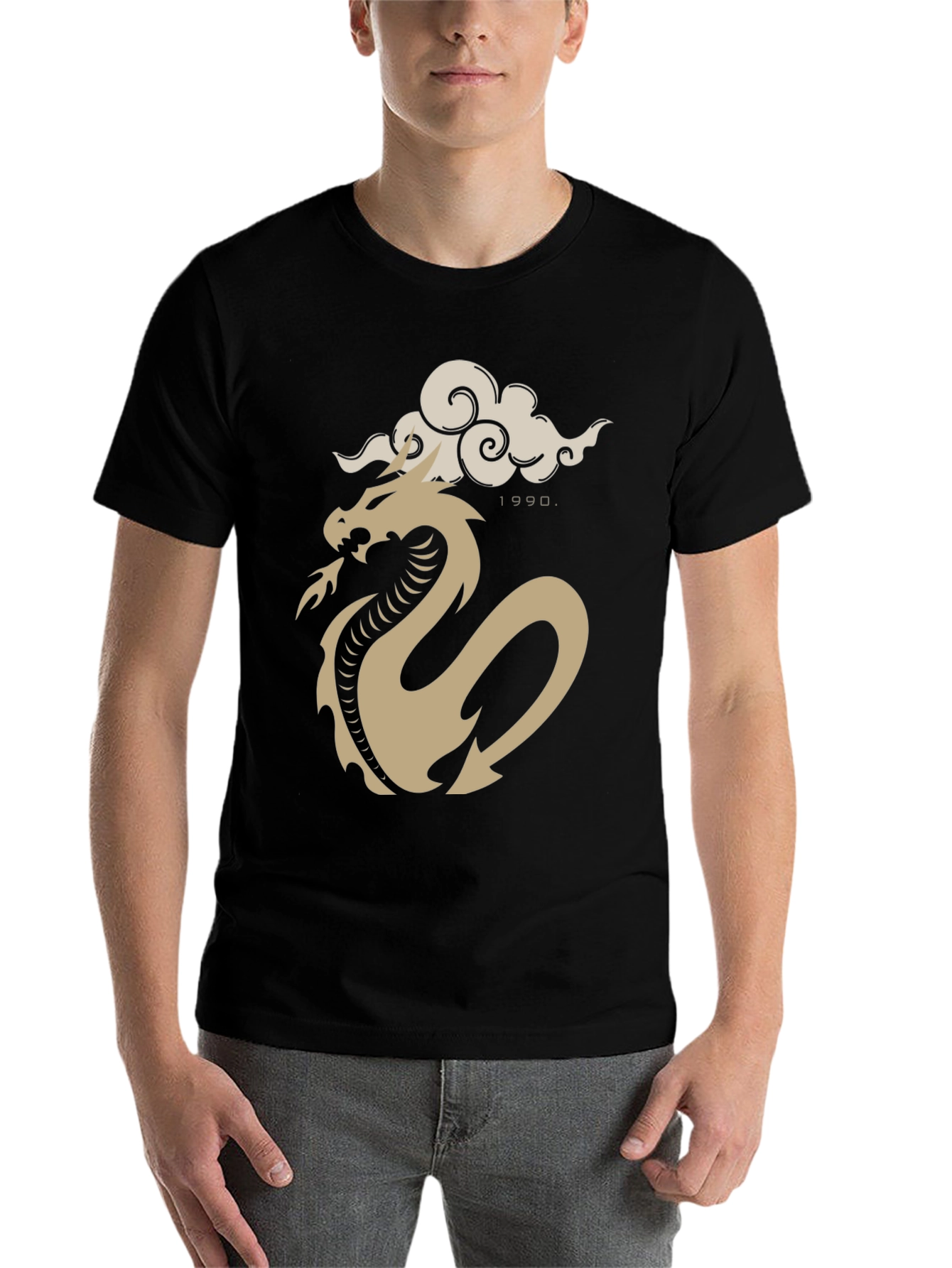 Black Dragon Cloud Graphic Tee - Black view 7