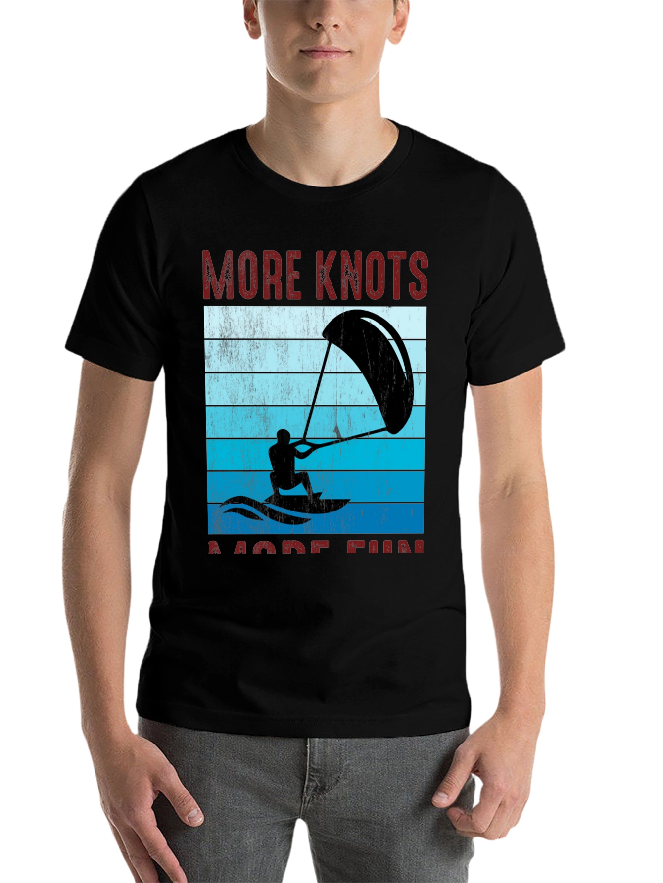 Black More Knots More Fun Watersport T-Shirt view 7