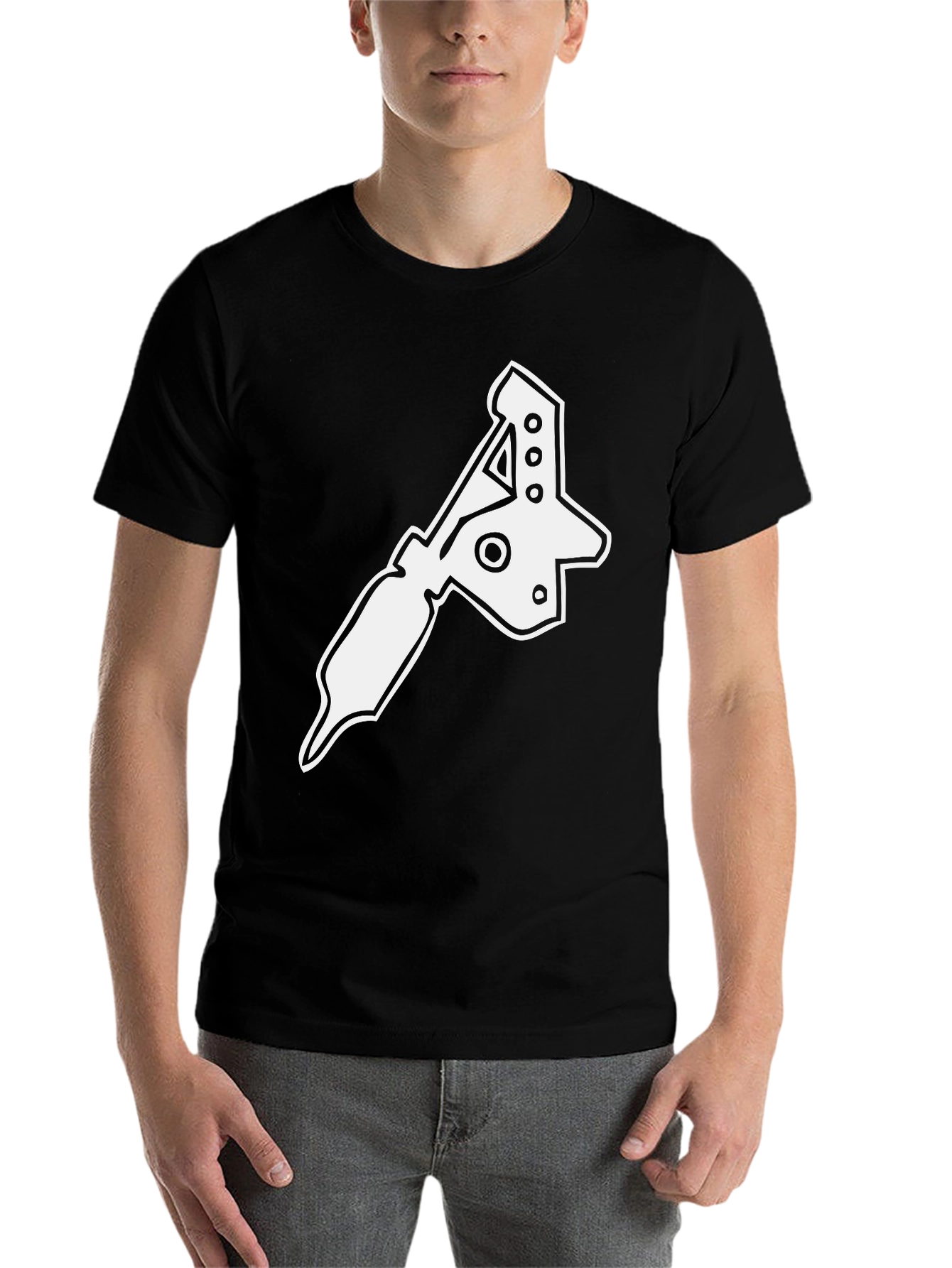 Black Tattoo Machine Graphic T-Shirt - Black Cotton Tee view 7
