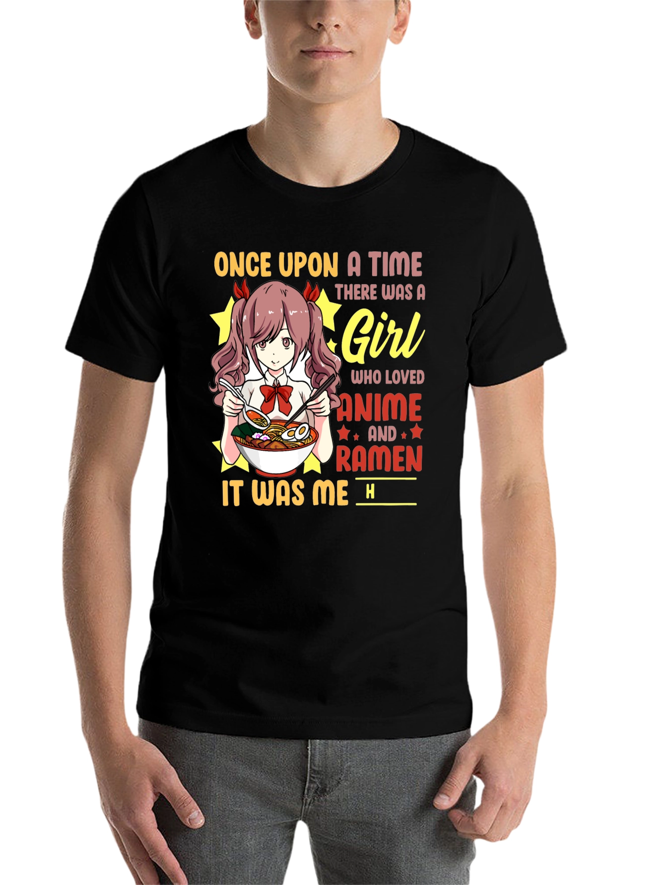 Black Anime & Ramen Girl T-Shirt view 7