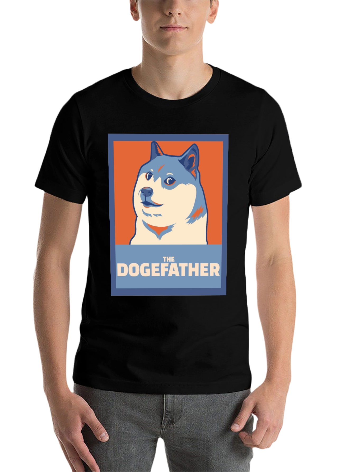 Black The Dogefather T-Shirt - Meme Humor Graphic Tee view 7