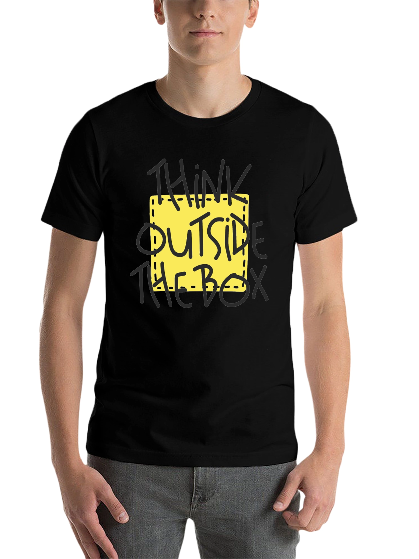 Black Think Outside the Box Graphic Tee view 7