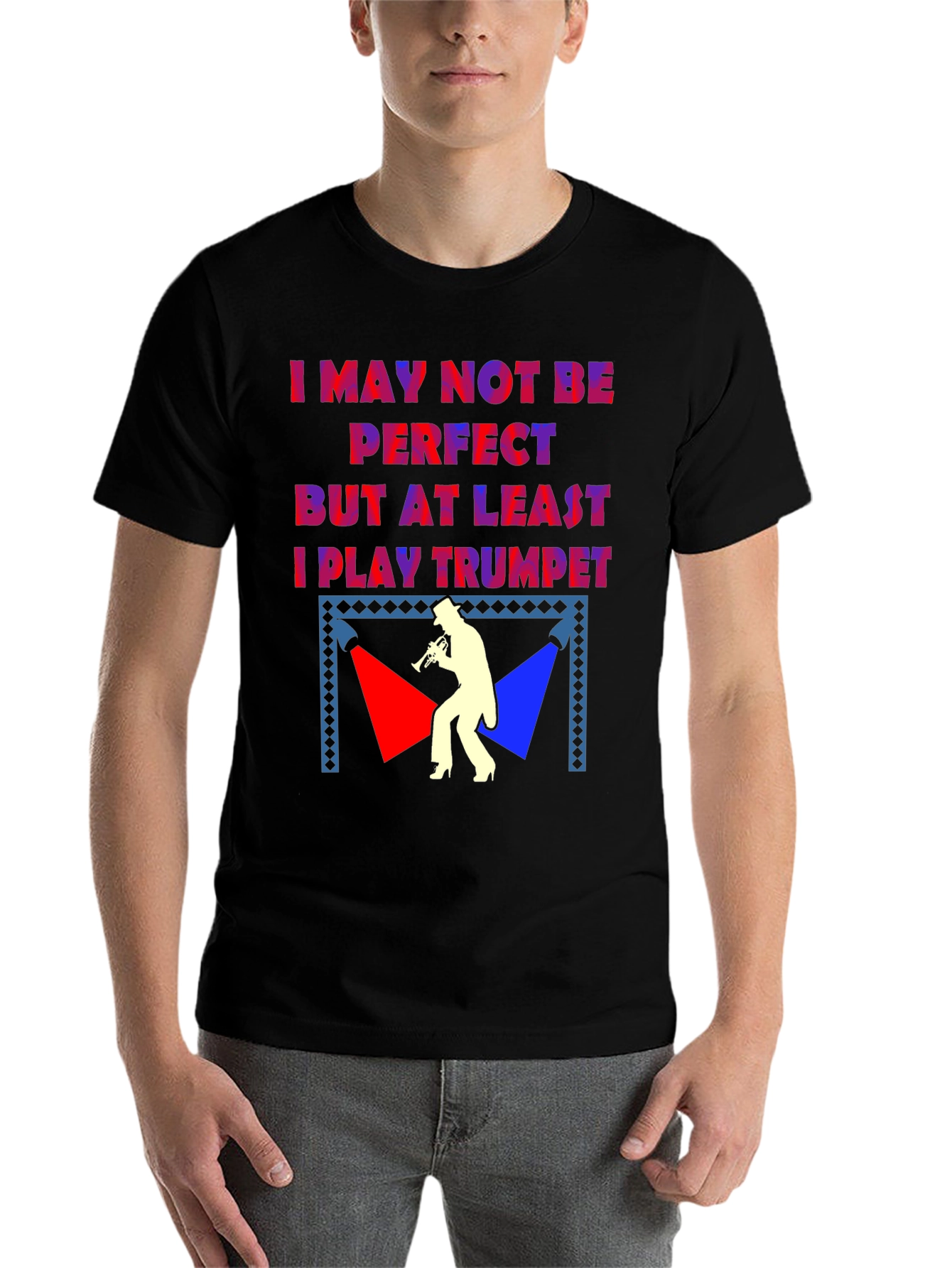 Black I Play Trumpet T-Shirt - Musician Humor Tee view 7
