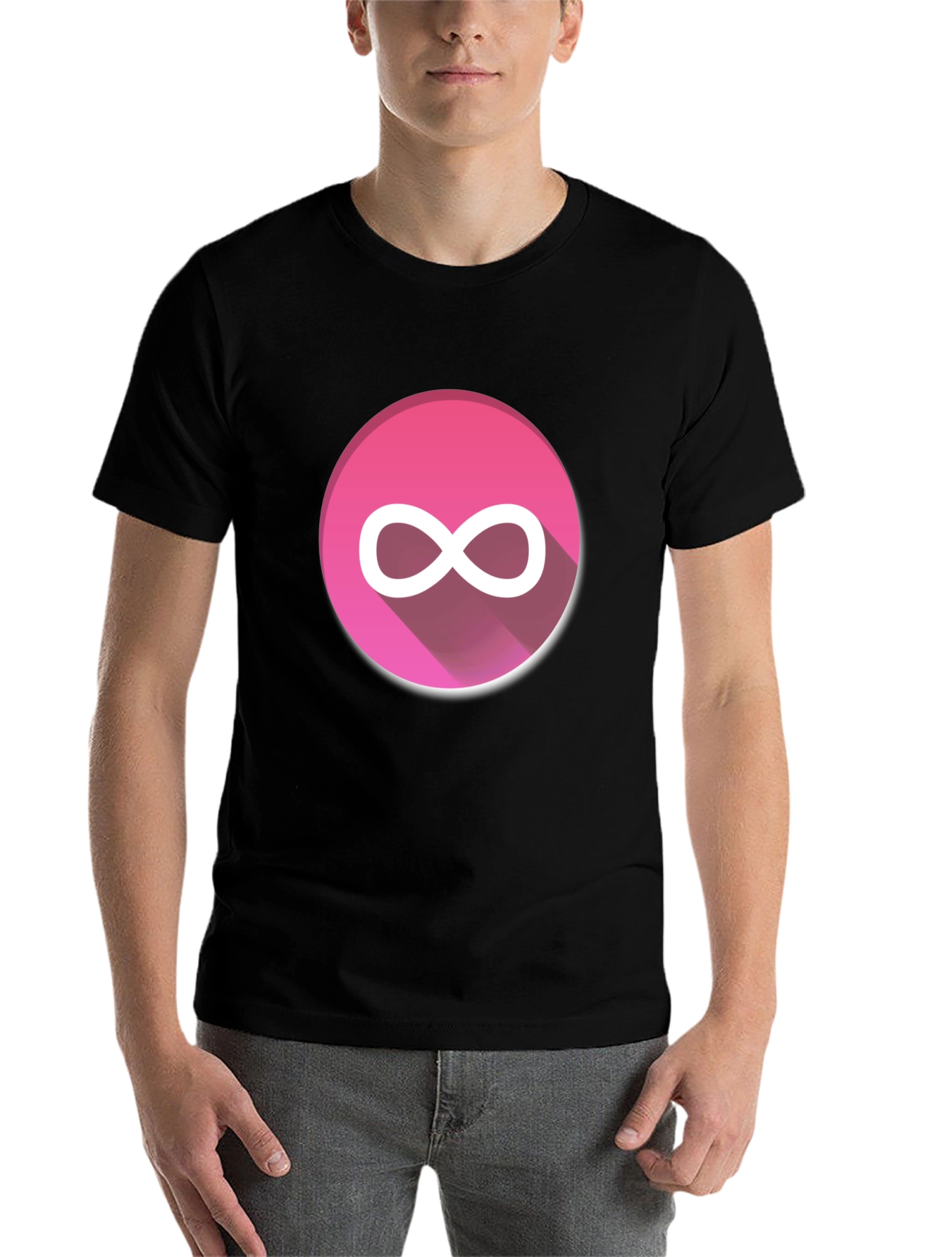 Black Pink Infinity Symbol Graphic Tee - Black view 7