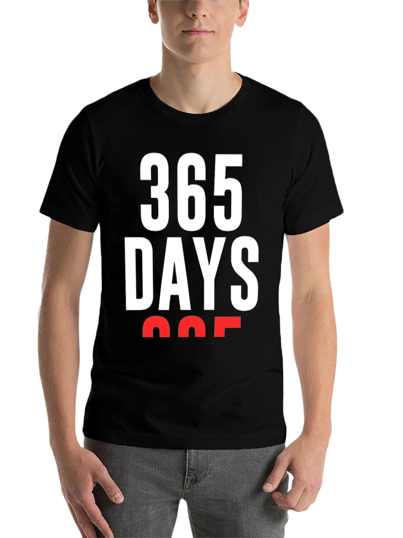 Black 365 Days T-Shirt - Bold Graphic Tee view 7