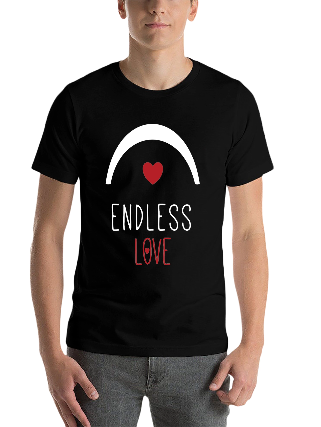 Black Endless Love Graphic Tee - Soft Cotton Blend view 7