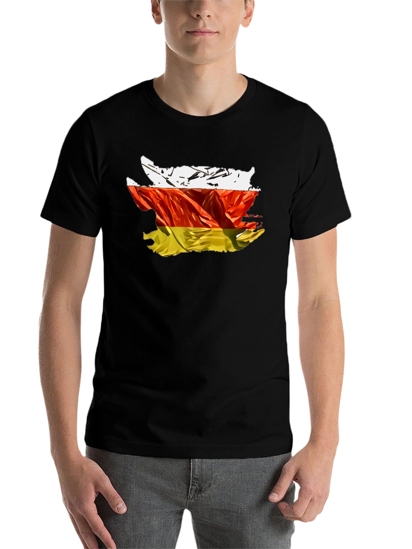 Black South Ossetia Flag Graphic Tee view 7