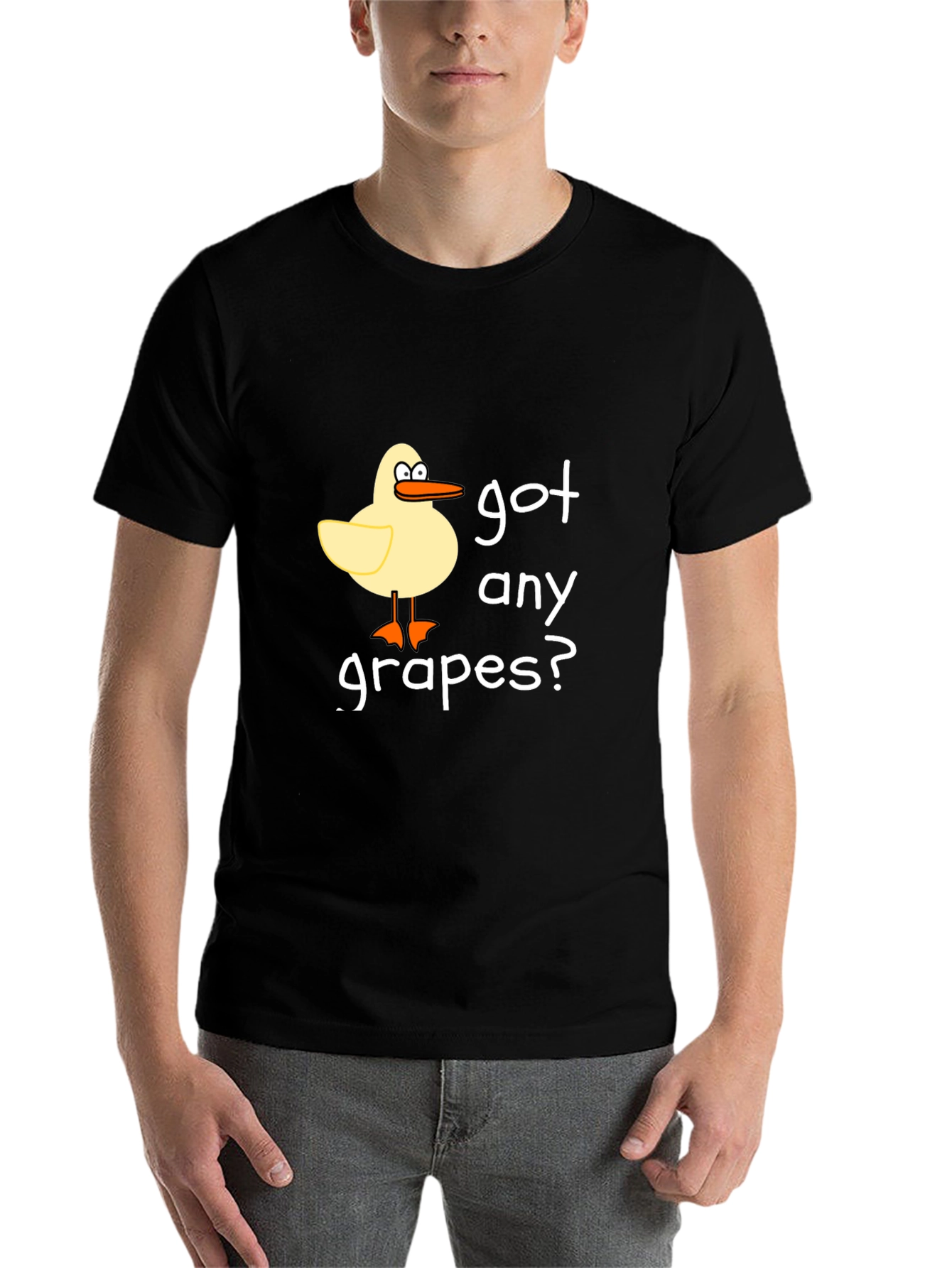Black Got Any Grapes? Black Crew Neck T-Shirt view 7