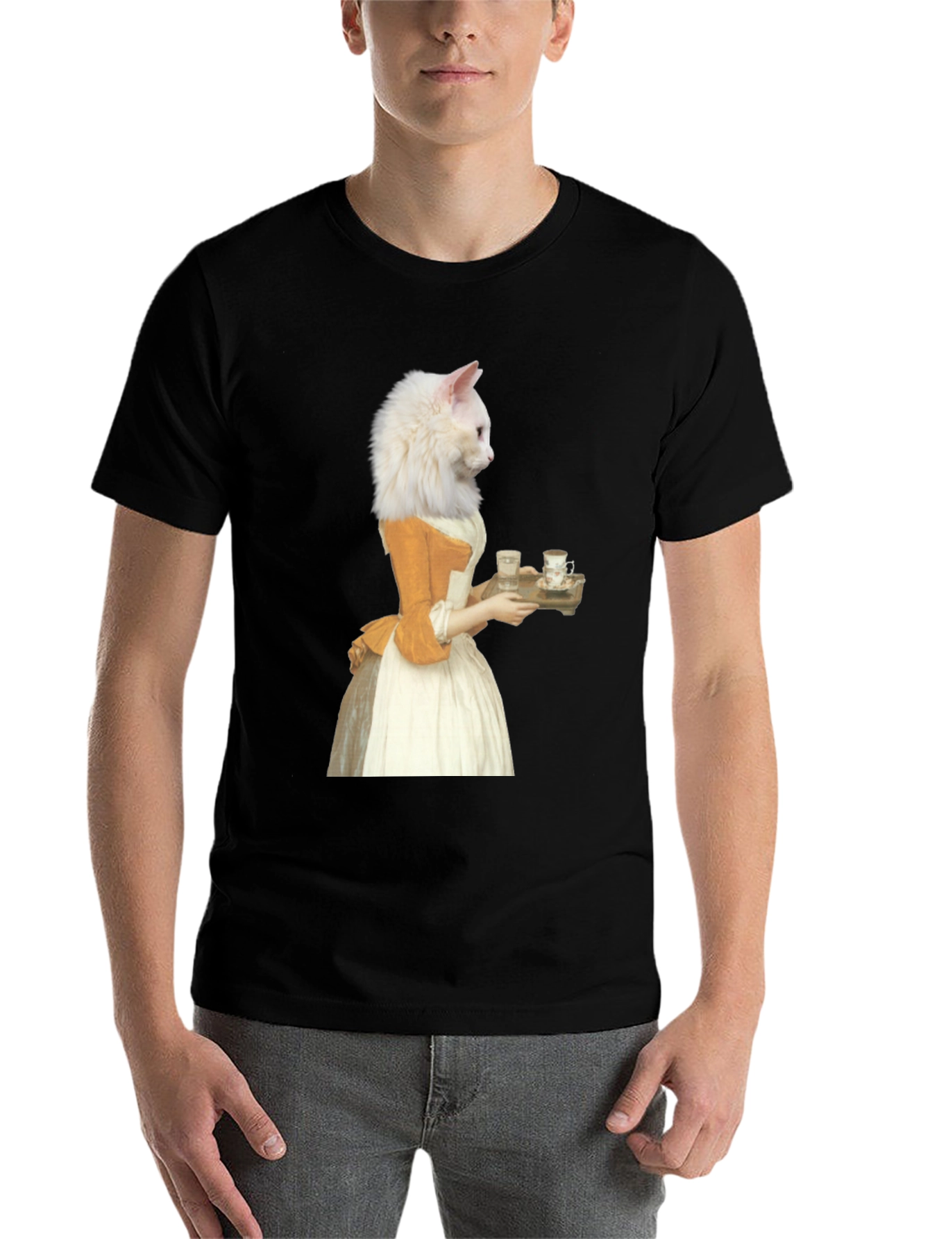 Black Cat Marie Antoinette Graphic T-Shirt view 7