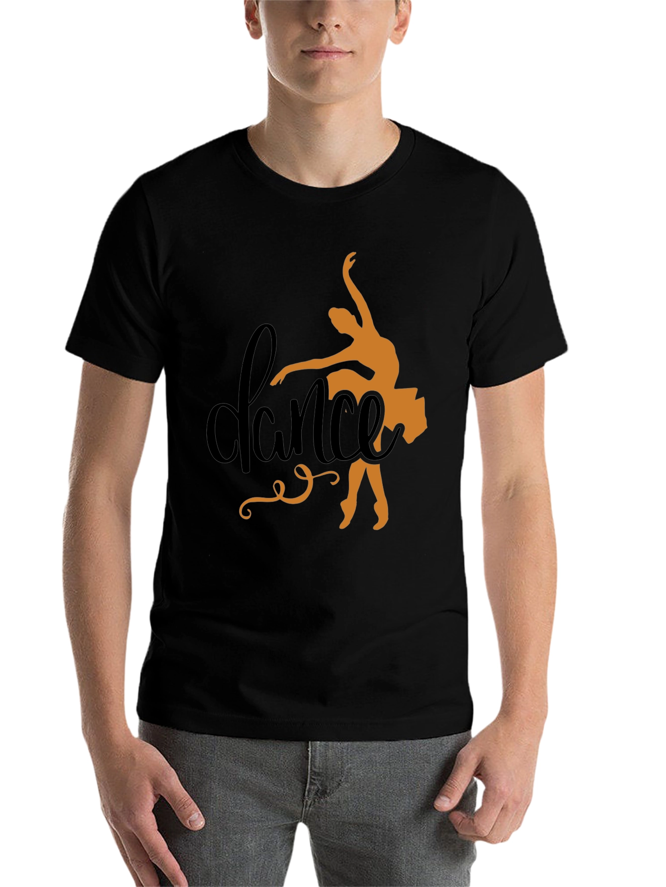 Black Dance Silhouette Black Tee - Artistic Dancer Shirt view 7