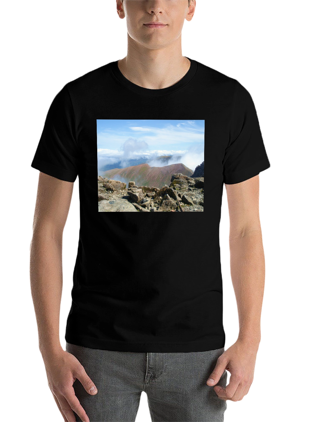 Black Mountain View Graphic Tee - Black Cotton Blend view 7