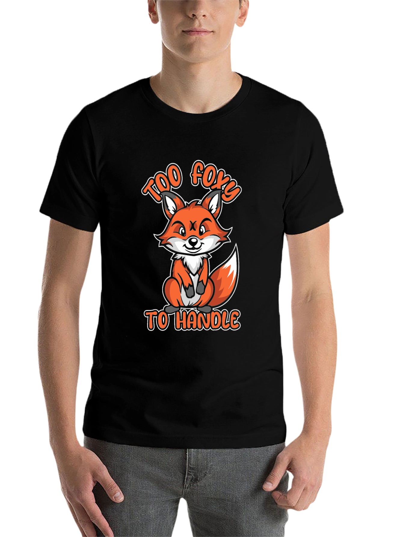Black Too Foxy To Handle Funny Fox Graphic T-Shirt view 7